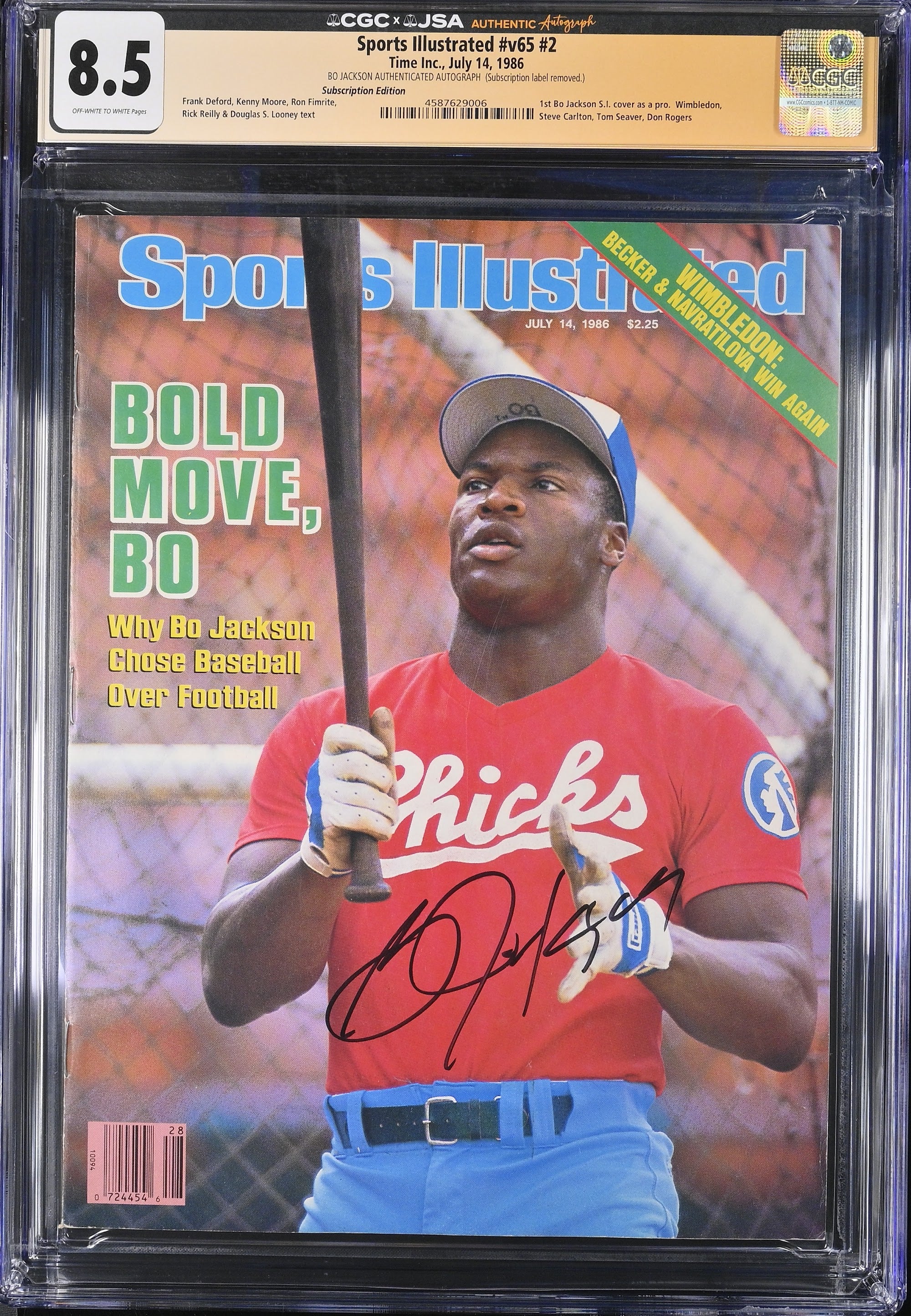1986 Bo Jackson Sports Illustrated Autographed – CGC 8.5