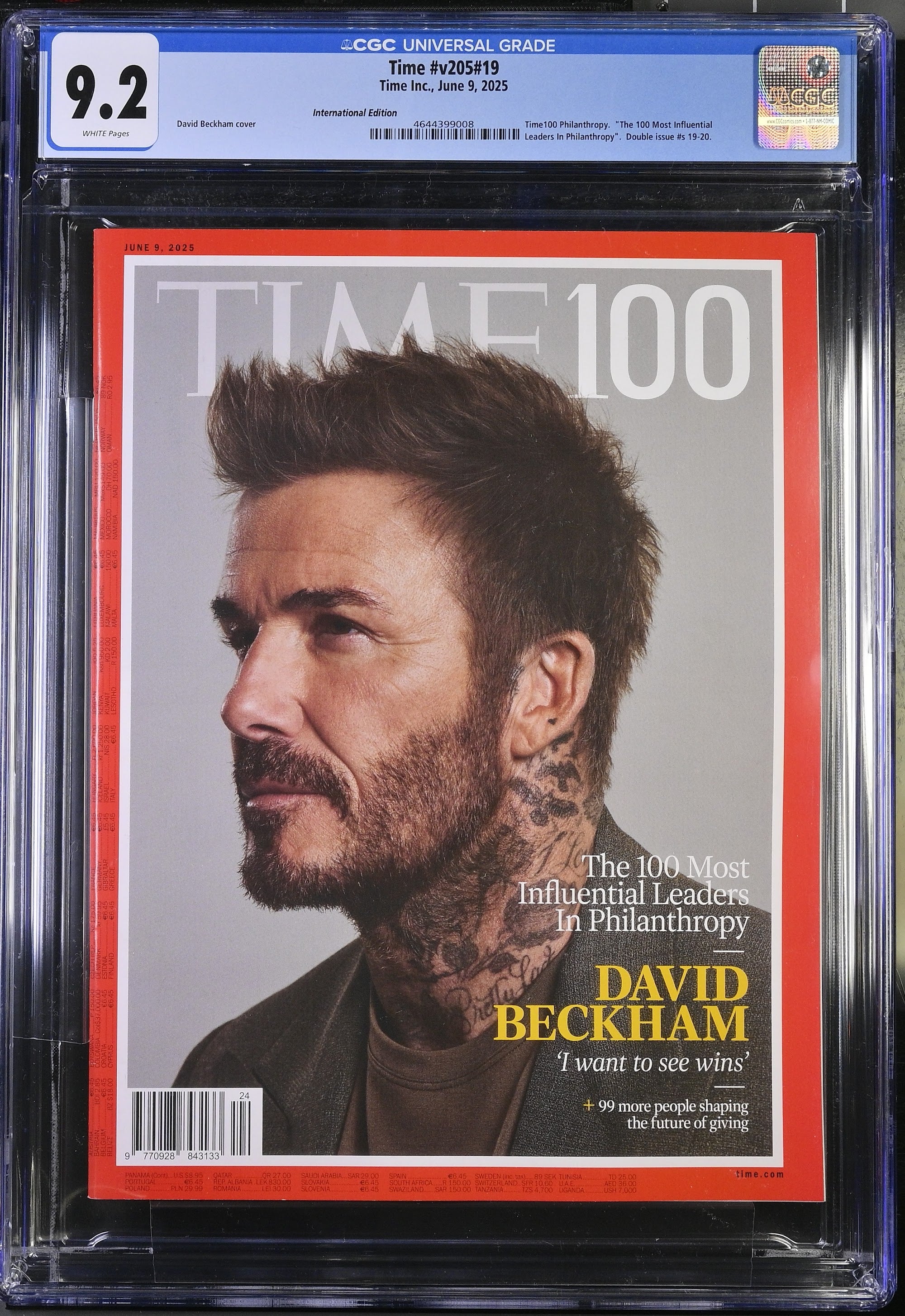 2025 David Beckham Time Magazine – CGC 9.2 Newsstand