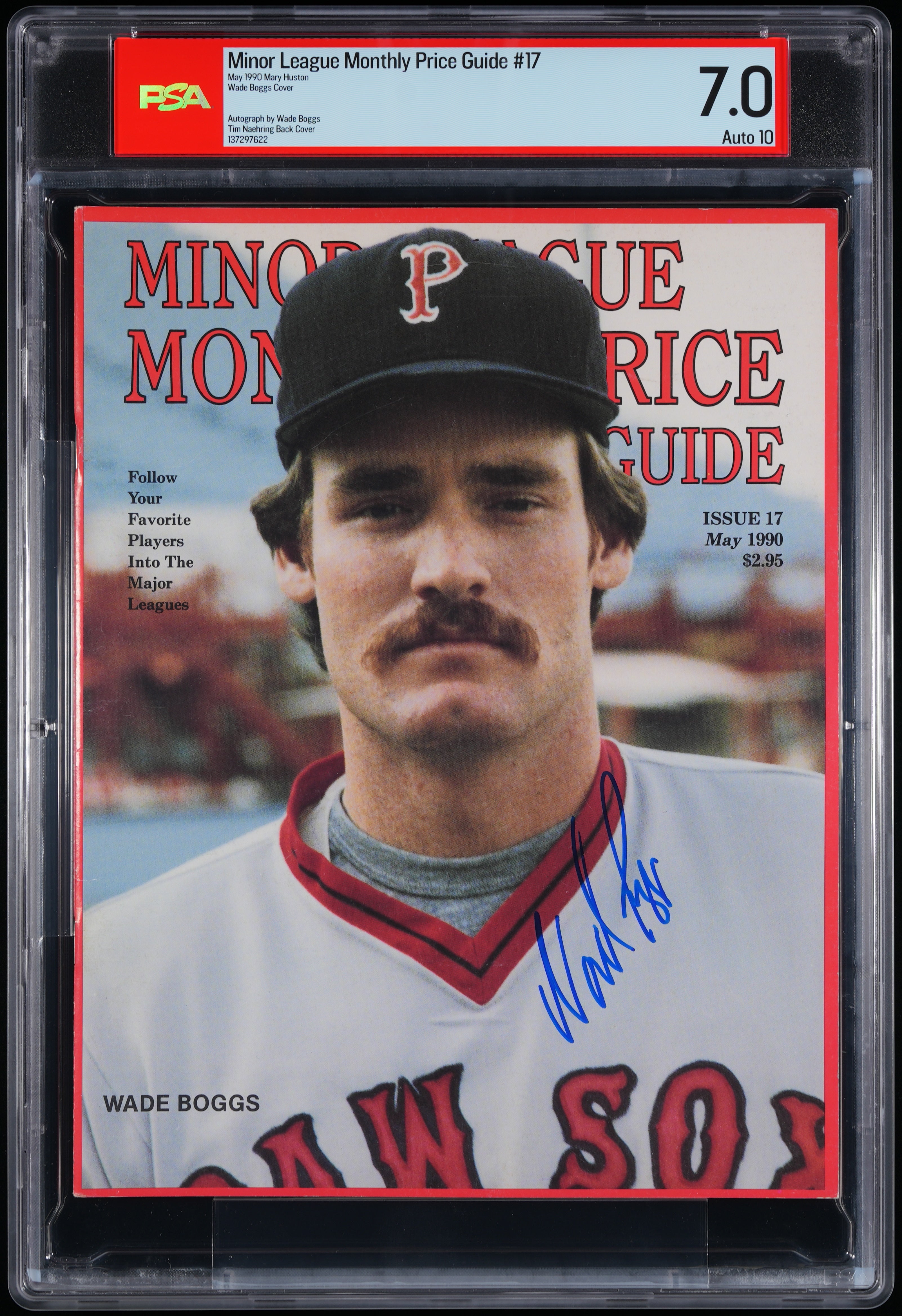 1990 Wade Boggs Minor League Monthly Autographed – PSA 7 Auto PSA 10.0