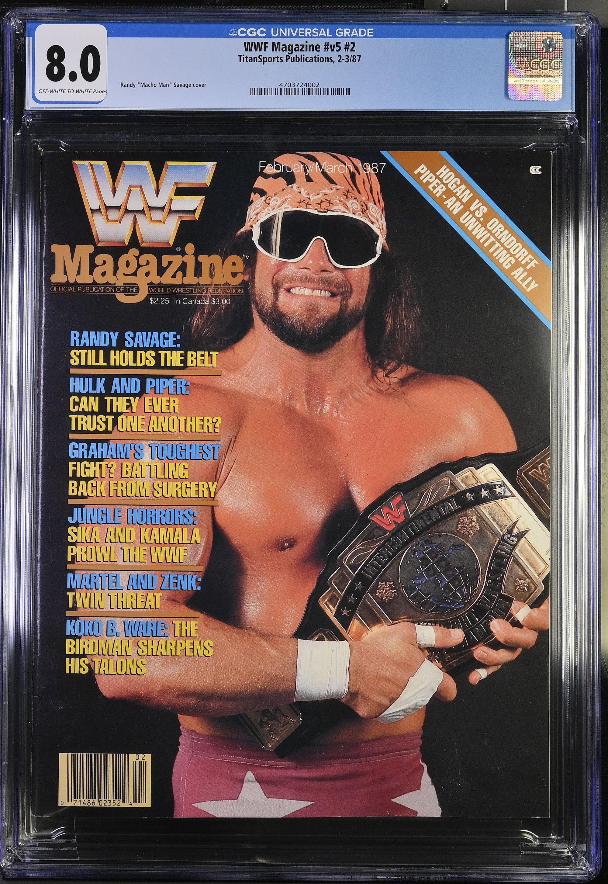 1987 WWF Magazine 1st Cover – CGC 8 Newsstand