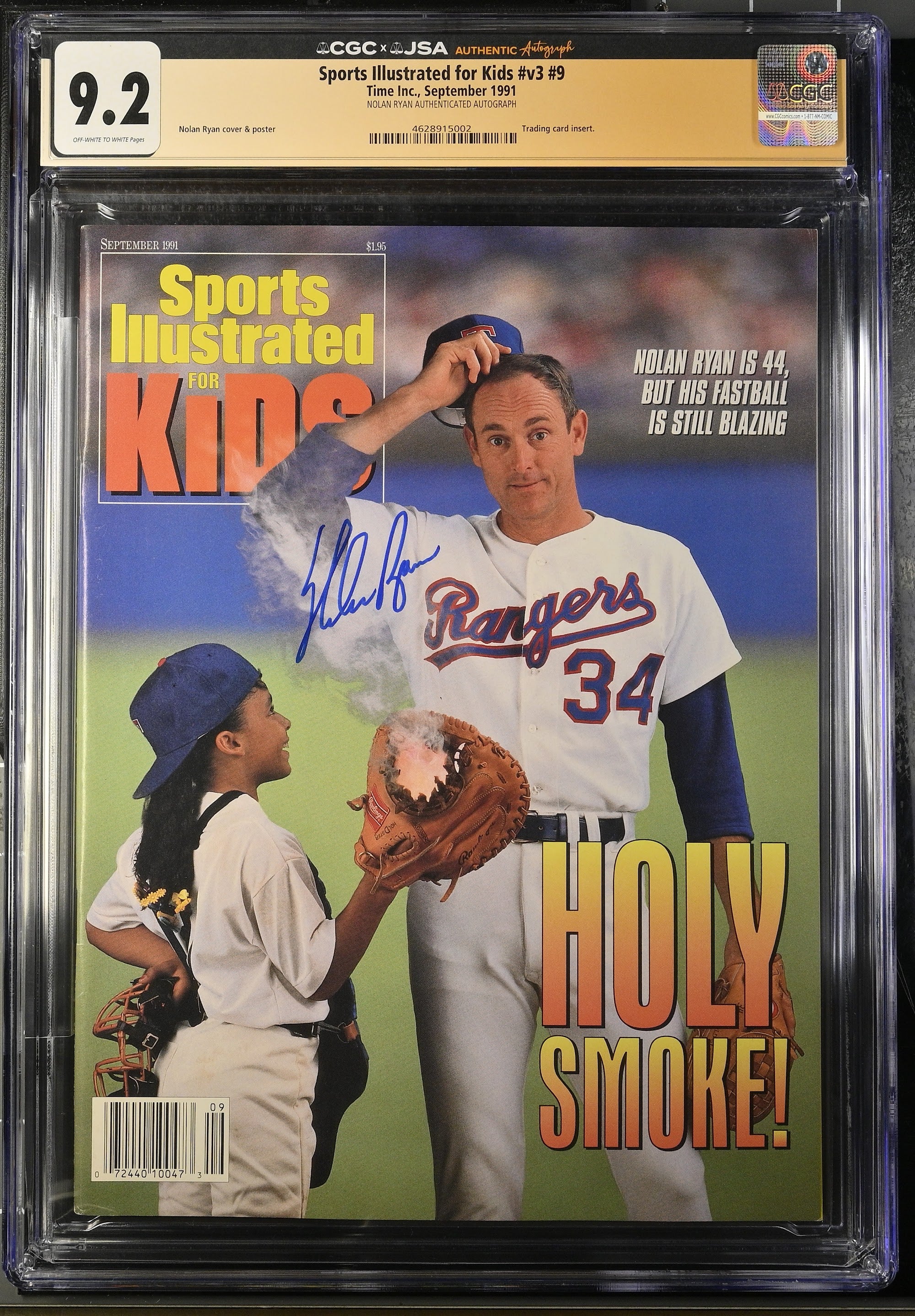 1991 Nolan Ryan Sports Illustrated for Kids Autographed – CGC 9.2 Newsstand