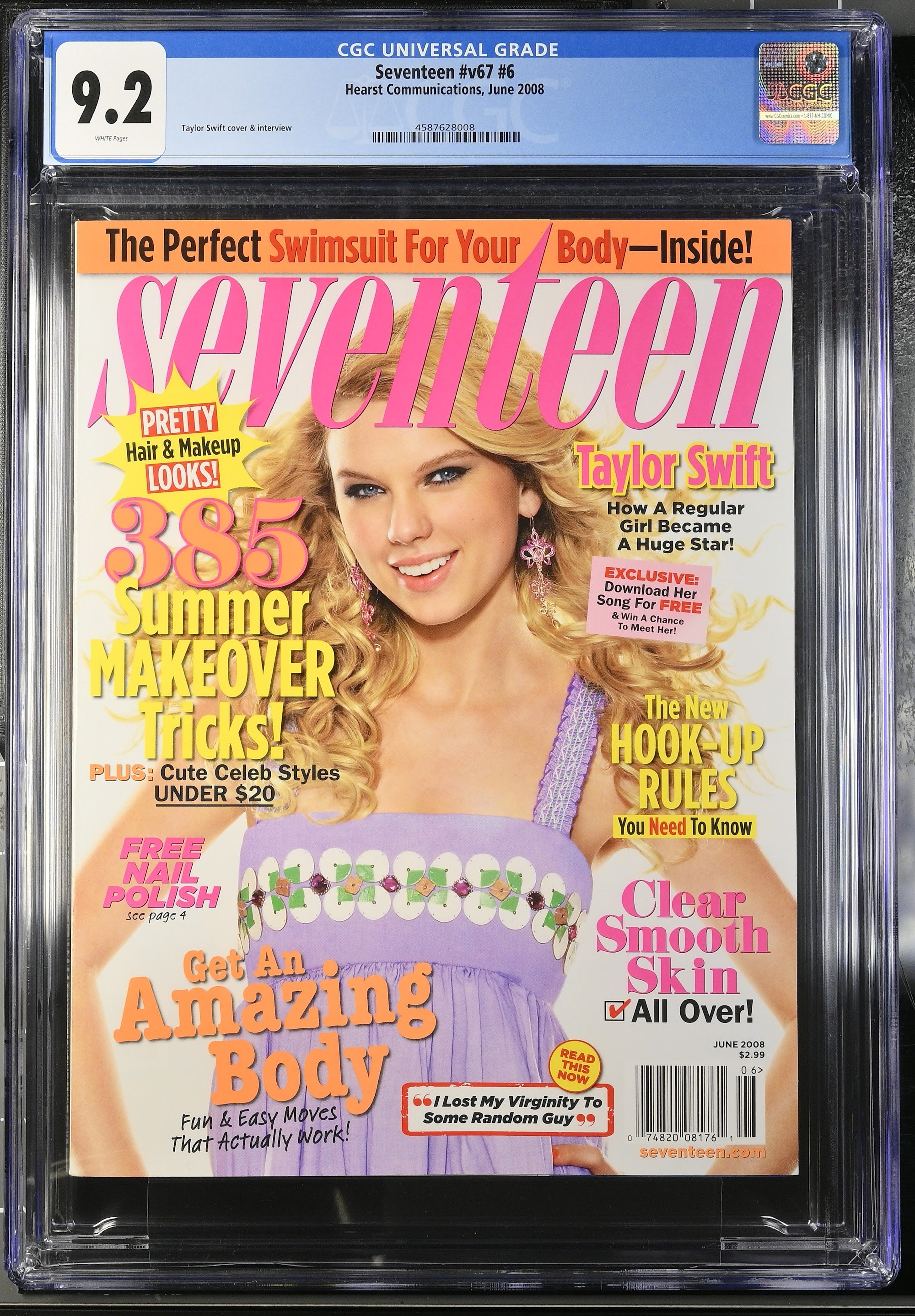 2008 Taylor Swift Seventeen 1st Cover Top Pop – CGC 9.2 Newsstand