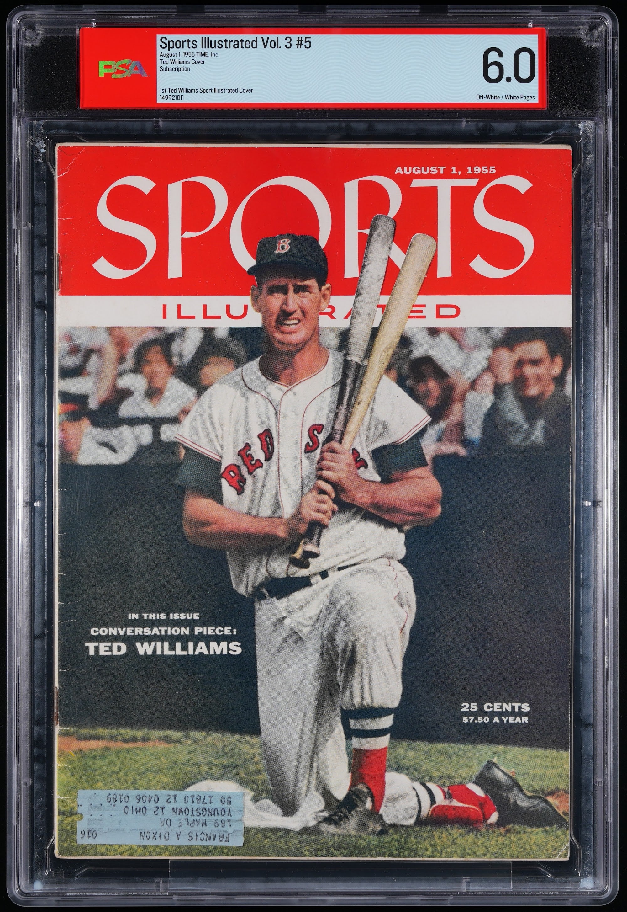 1955 Ted Williams Sports Illustrated 1st Cover – PSA 6 Subscription
