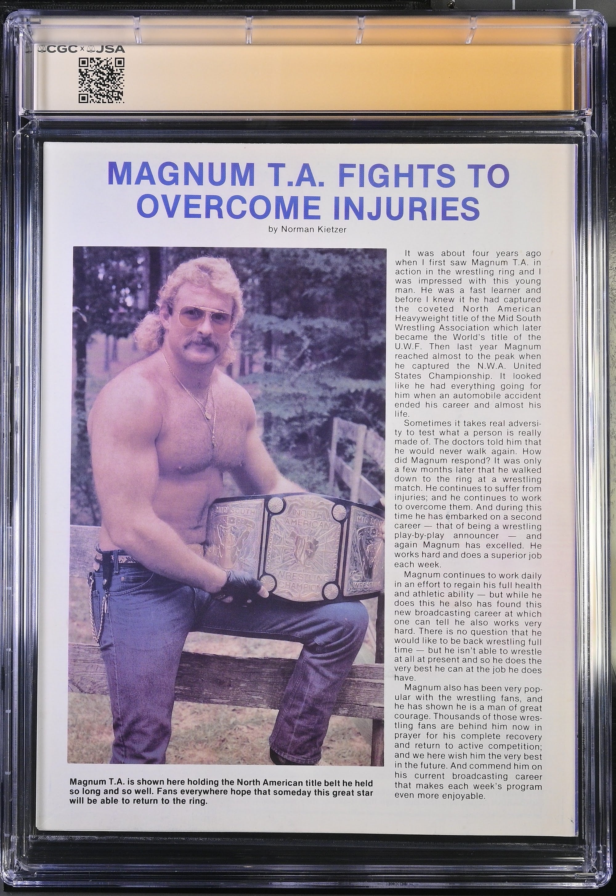 1987 Ric Flair Major League Wrestling Program Autographed – CGC 7