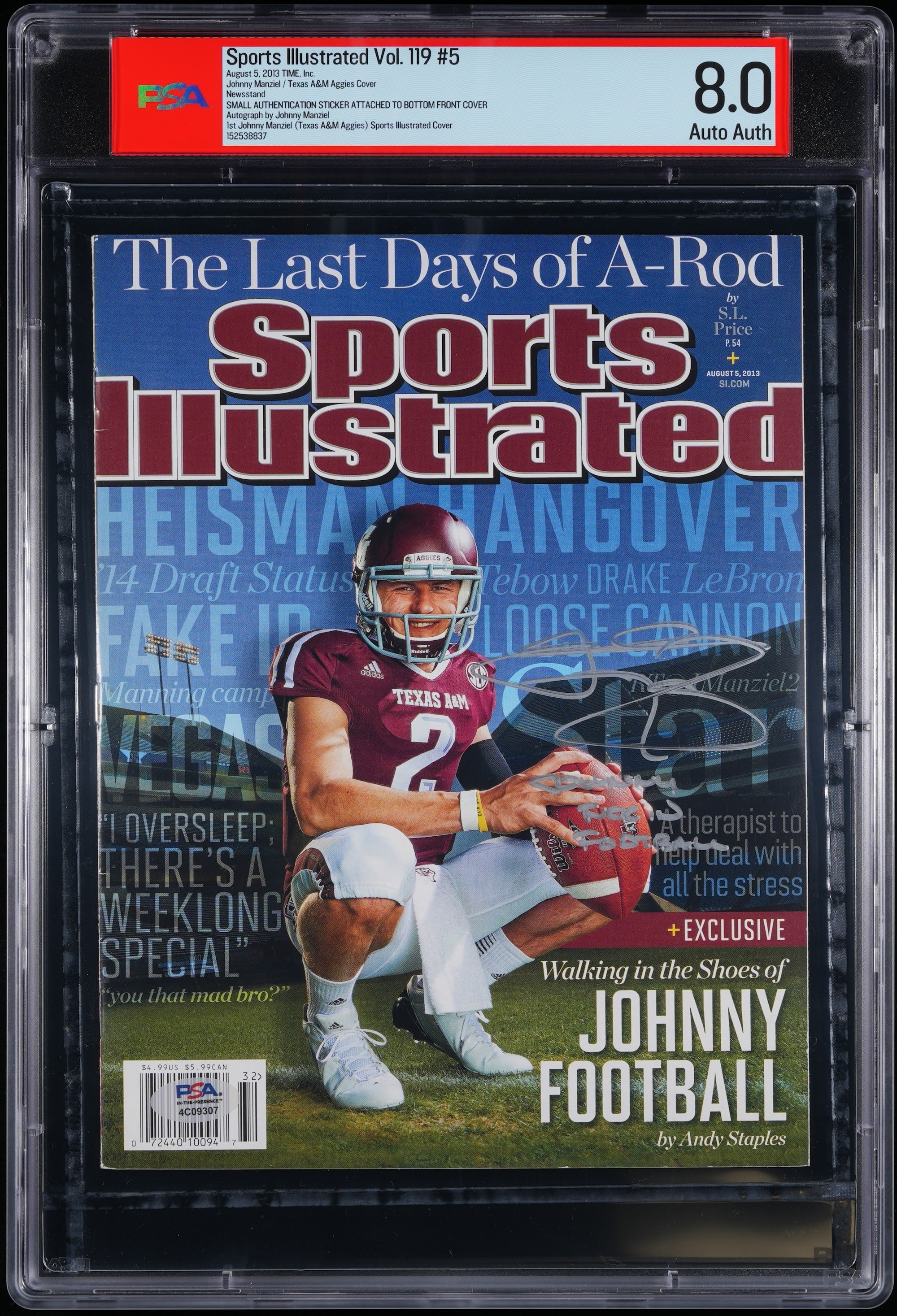 Sports Illustrated 1st Cover Autographed – PSA 8