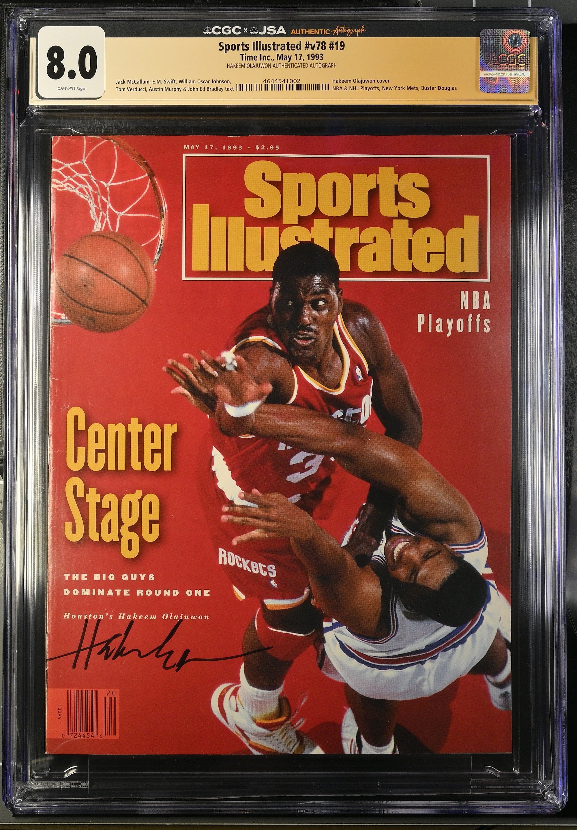 1993 Hakeem Olajuwon Sports Illustrated Autographed – CGC 8 Newsstand