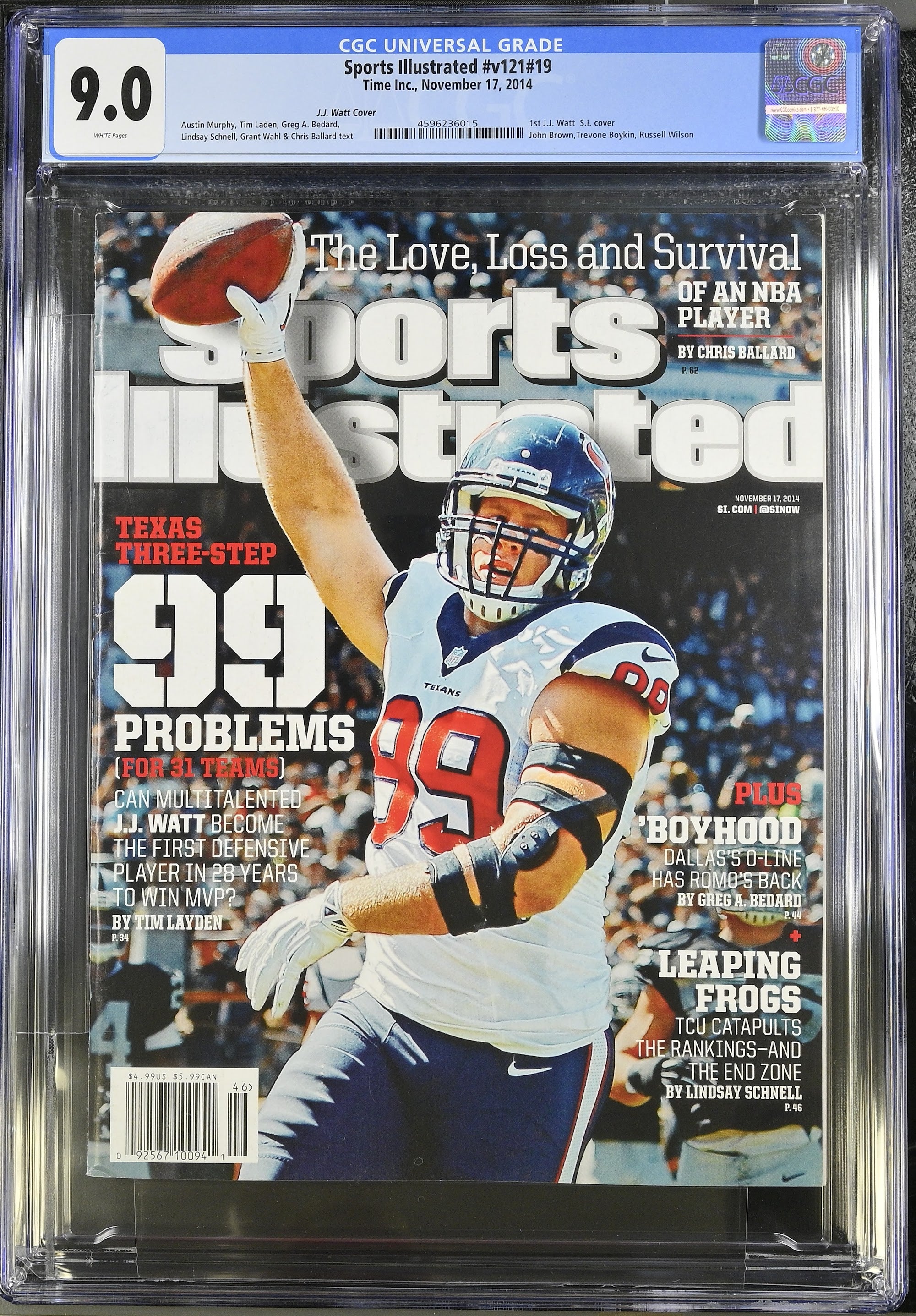 2014 J.J. Watt Sports Illustrated 1st Cover – CGC 9 Newsstand