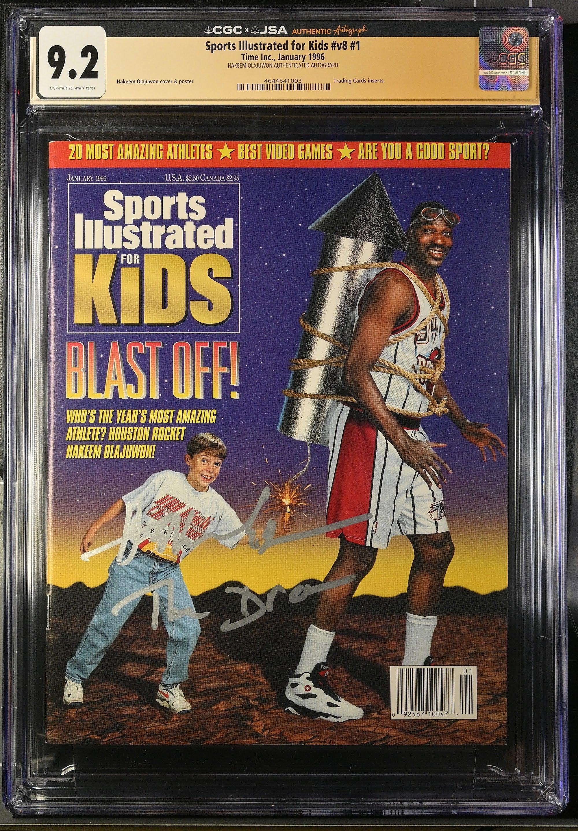 1996 Hakeem Olajuwon Sports Illustrated for Kids Autographed Top Pop – CGC 9.2