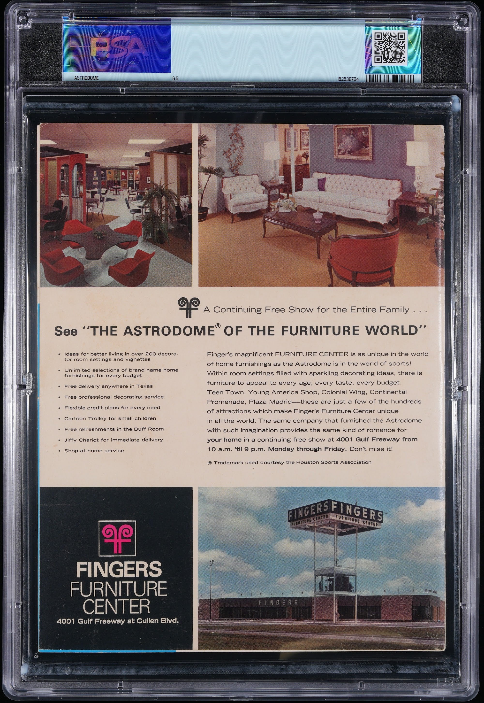 1966 Houston Astrodome – PSA 6.5 1966 Edition "8th Wonder of the World"