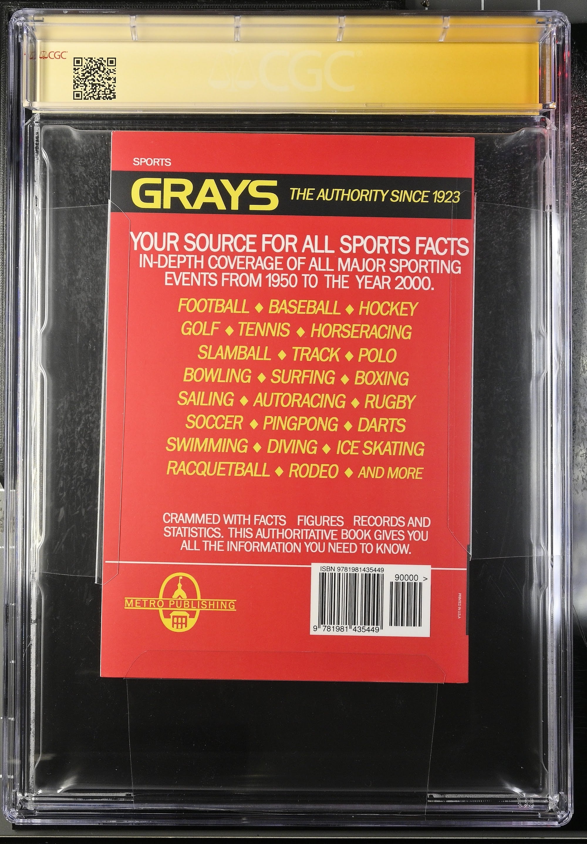 Thomas F. Wilson Gray's Sports Almanac Autographed – CGC 9.6 Signature Series