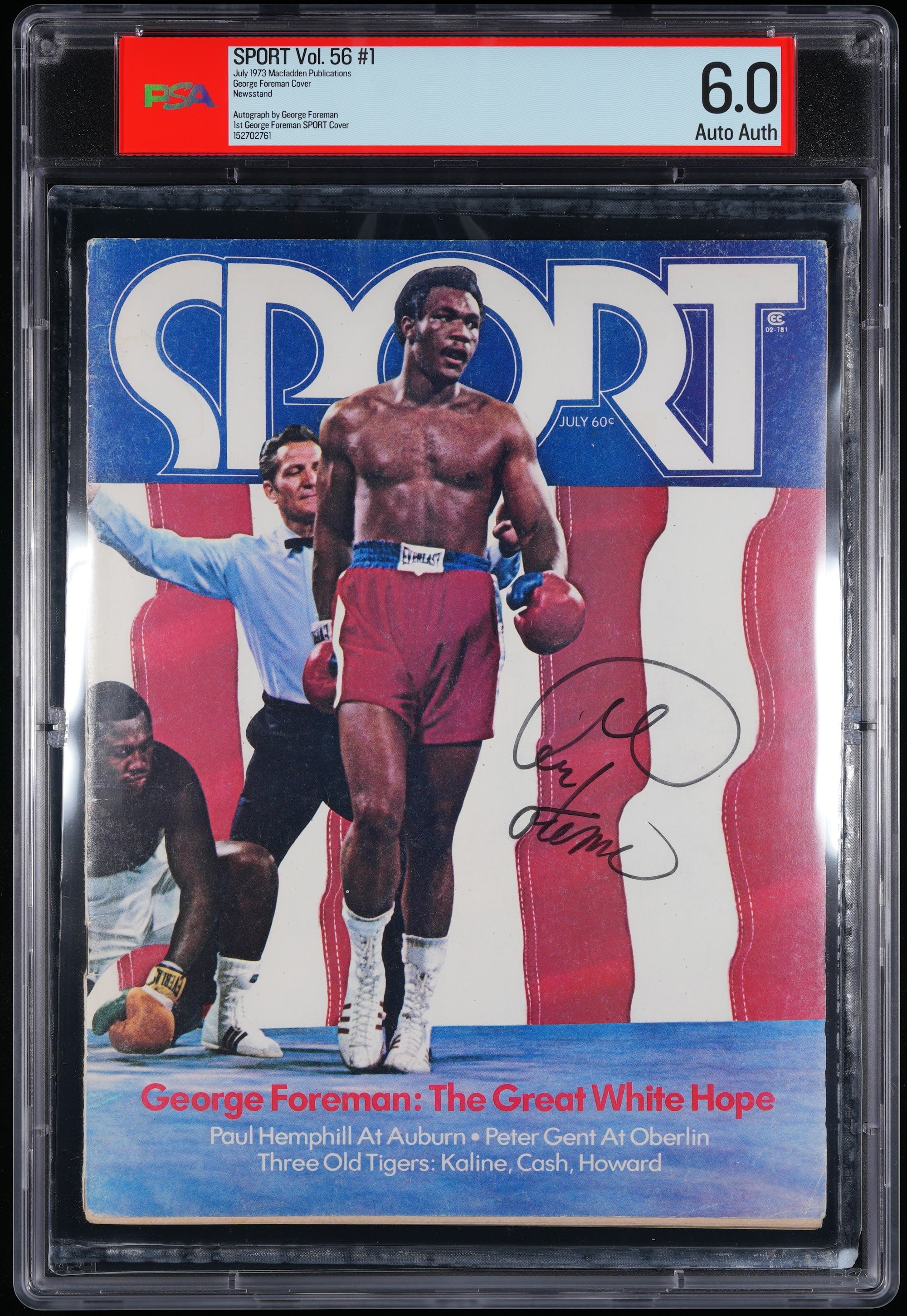 1973 George Foreman 1st SPORT Cover Autographed – PSA 6 Newsstand-thumbmail-1