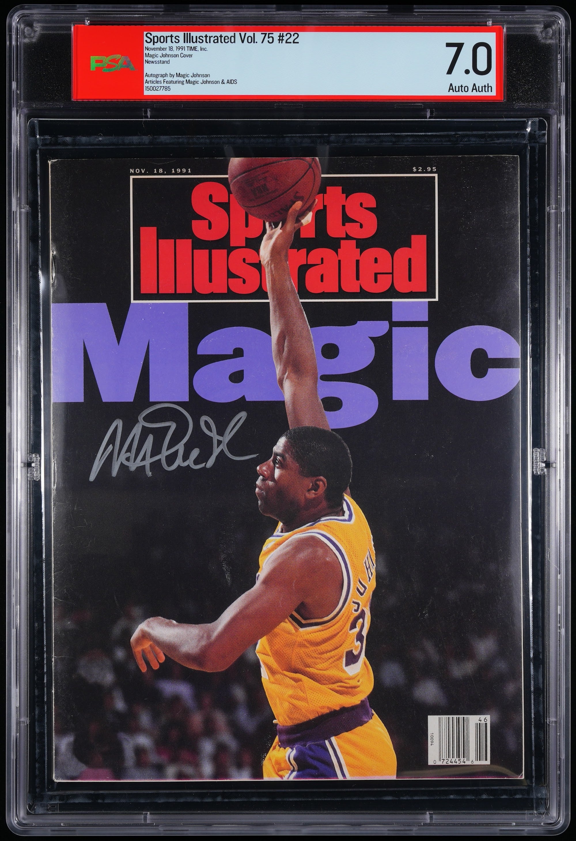 1991 Magic Johnson Sports Illustrated Autographed – PSA Newsstand-thumbmail-1
