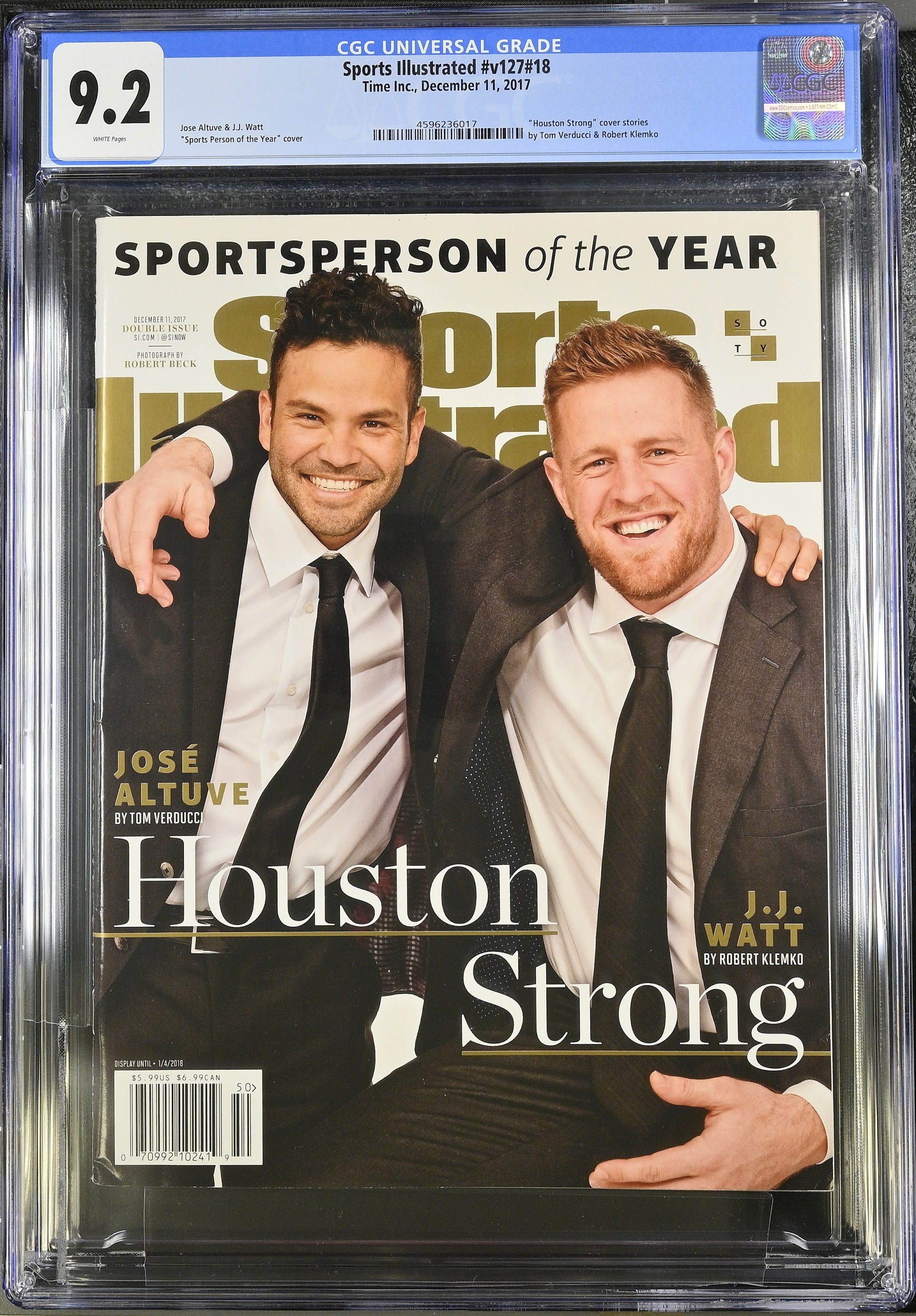 2017 Jose Altuve & J.J. Watt Sports Illustrated – CGC 9.2 Newsstand