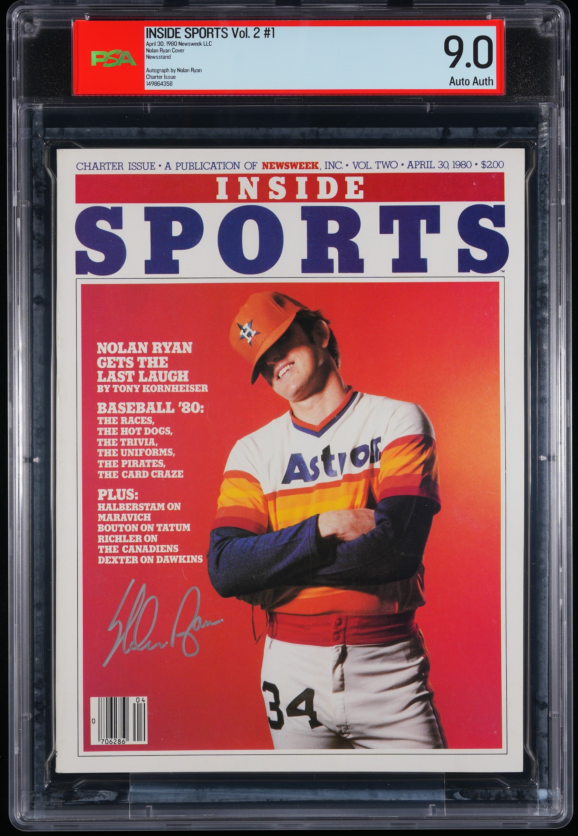 1980 Nolan Ryan Autographed – PSA 9 Newsstand