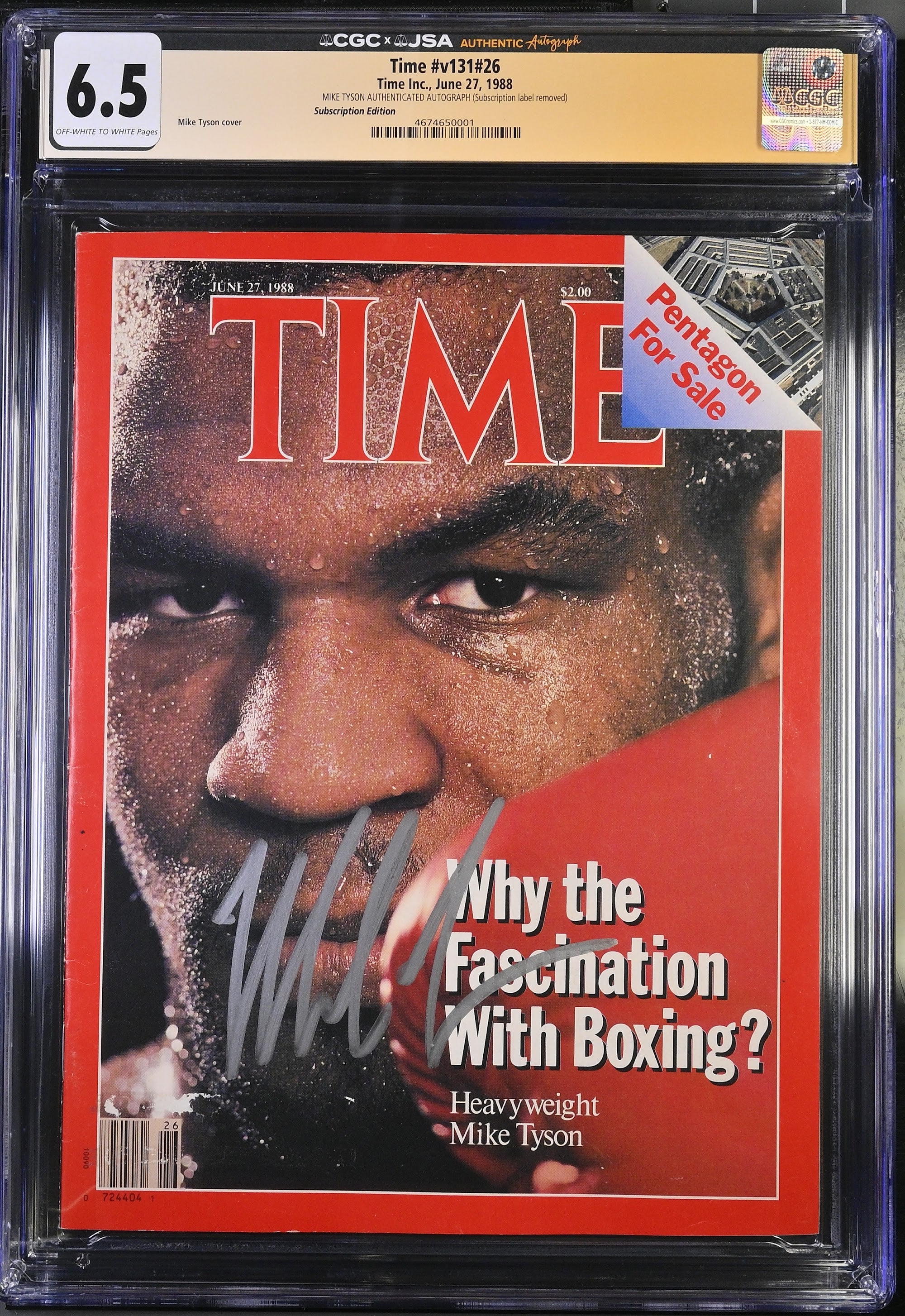 1988 Mike Tyson Time Autographed Top Pop – CGC 6.5
