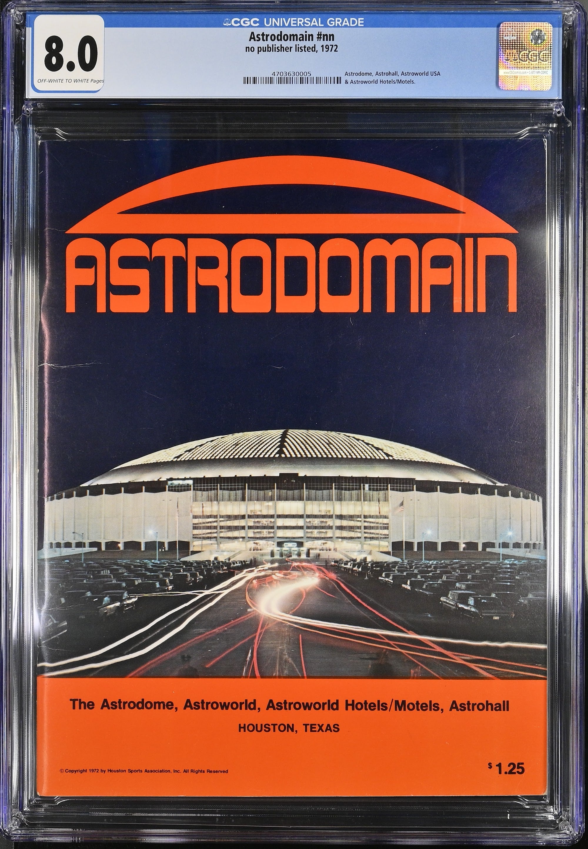 1972 Astrodomain Souvenir Program Top Pop – CGC 8