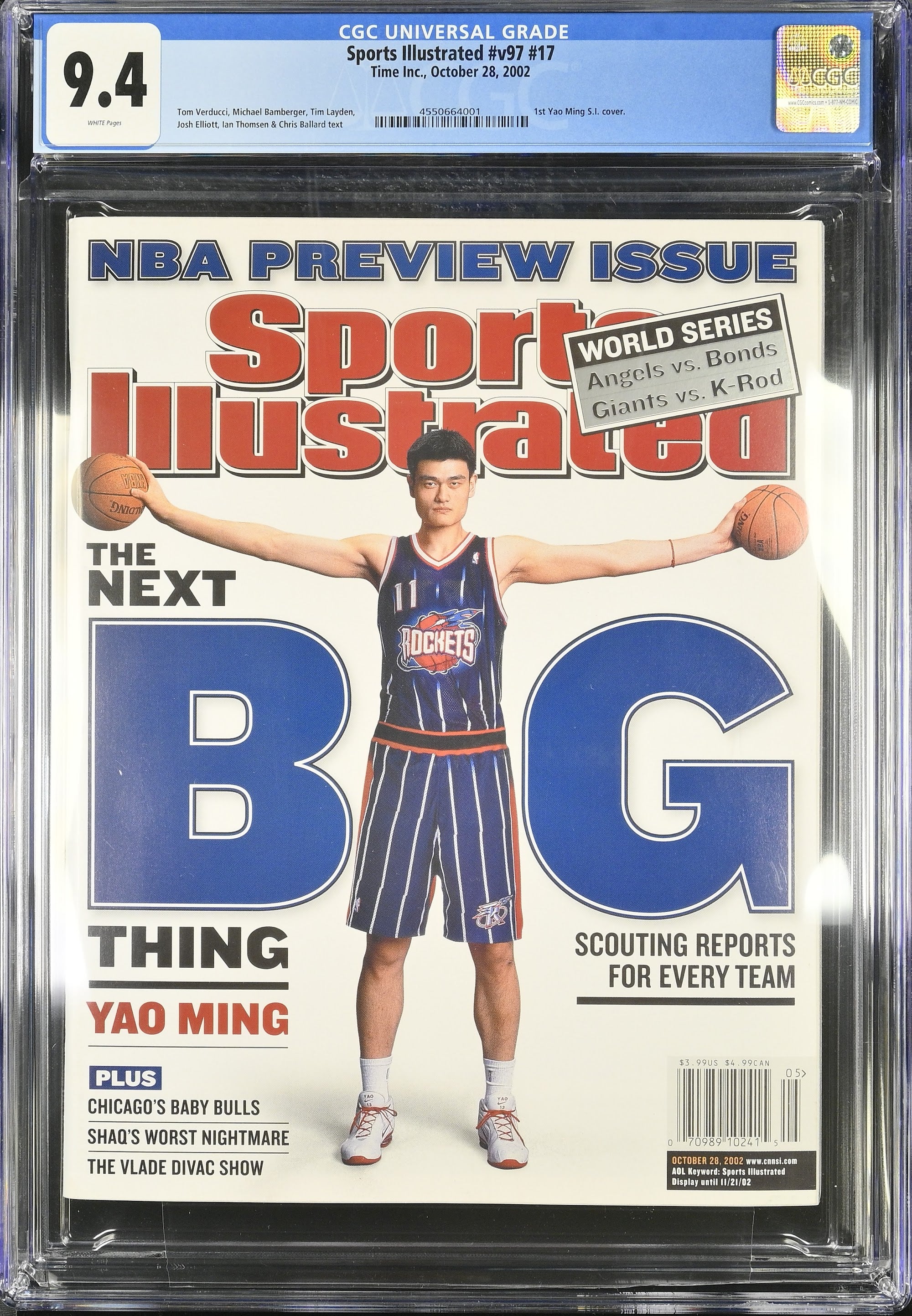 2002 Yao Ming Sports Illustrated 1st Cover – CGC 9.4 Newsstand