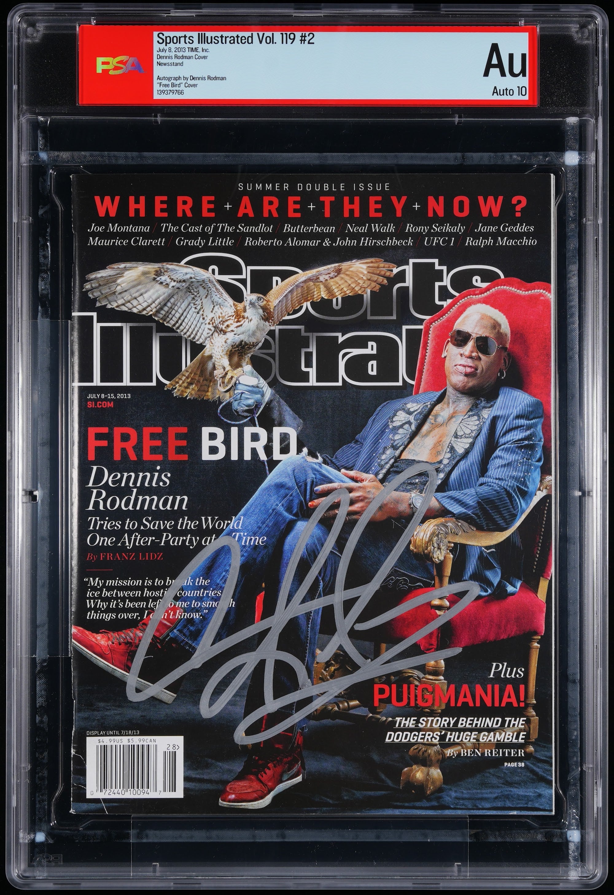 2013 Dennis Rodman Sports Illustrated Autographed – PSA Auto 10.0 Newsstand