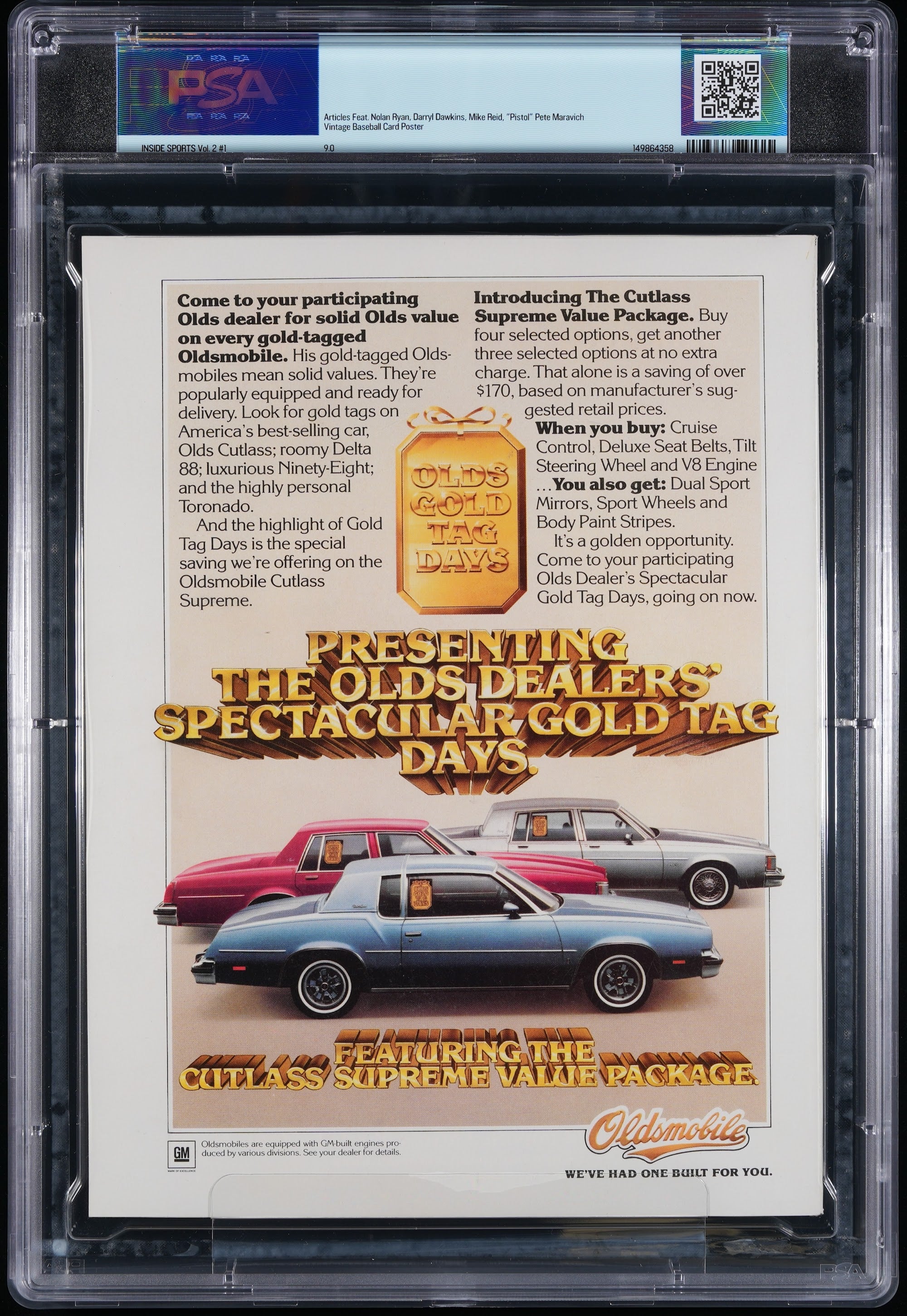 1980 Nolan Ryan Autographed – PSA 9 Newsstand