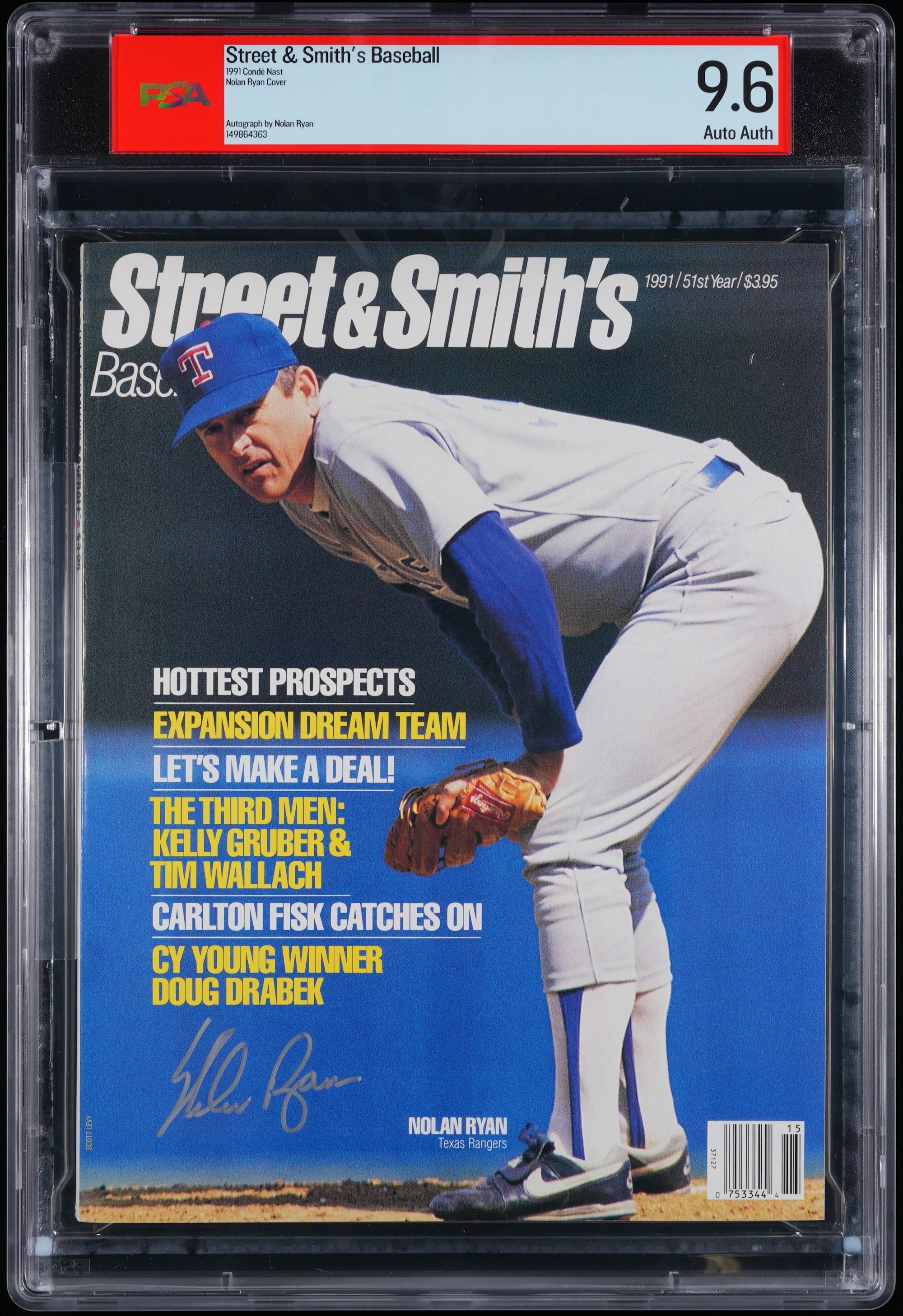 1991 Nolan Ryan Street & Smith's Autographed – PSA 9.6