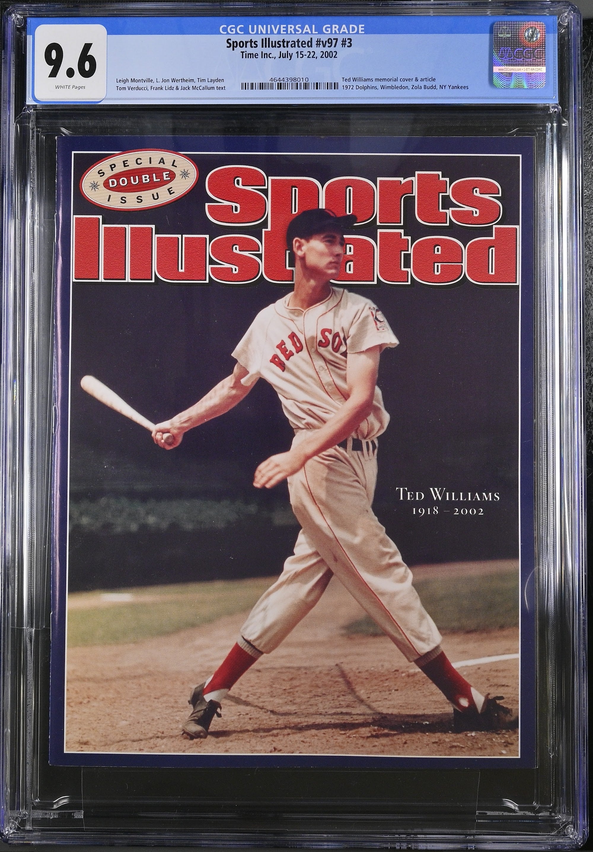 2002 Ted Williams Sports Illustrated – CGC 9.6 Newsstand