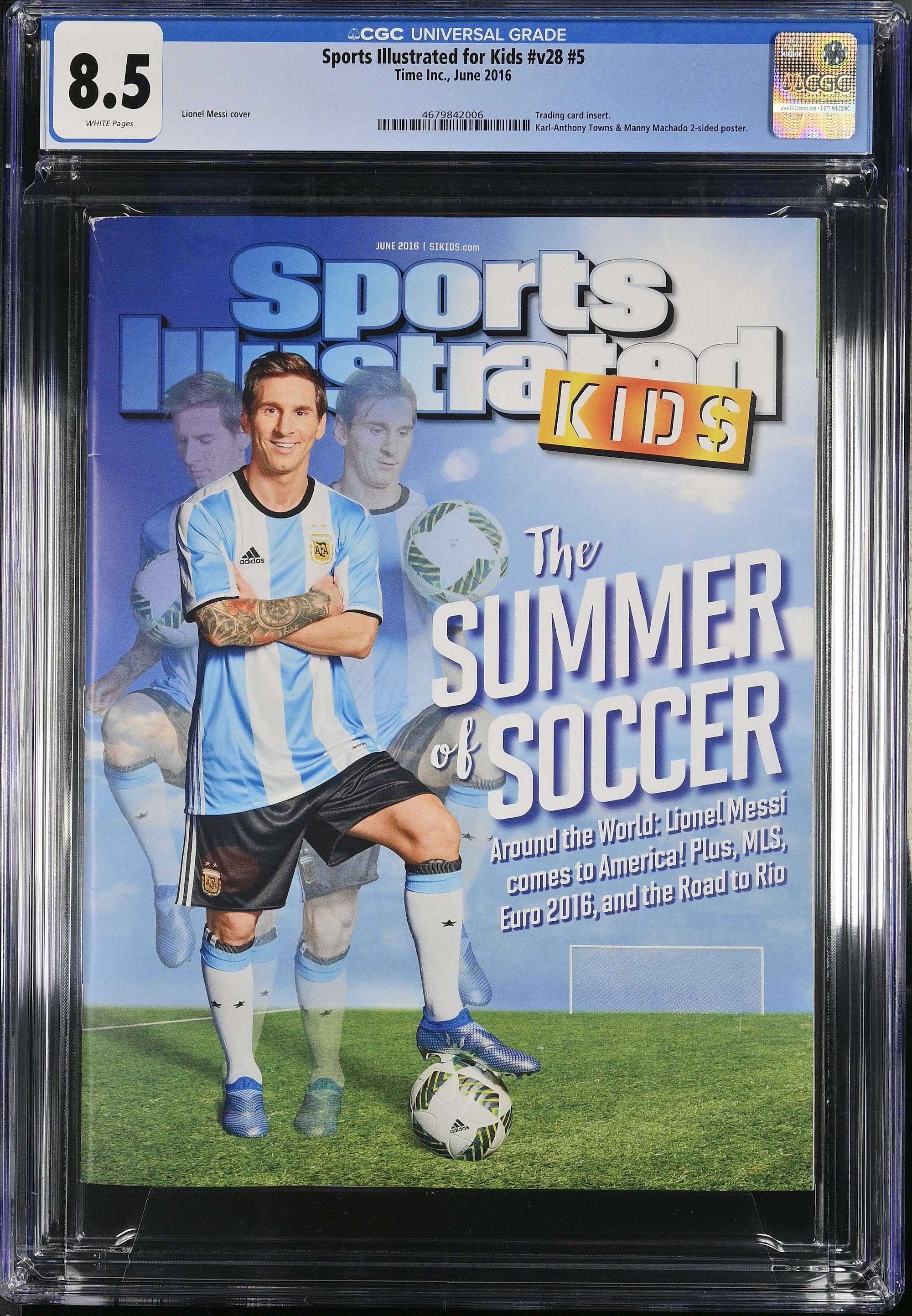 2016 Lionel Messi Sports Illustrated for Kids – CGC 8.5 Newsstand