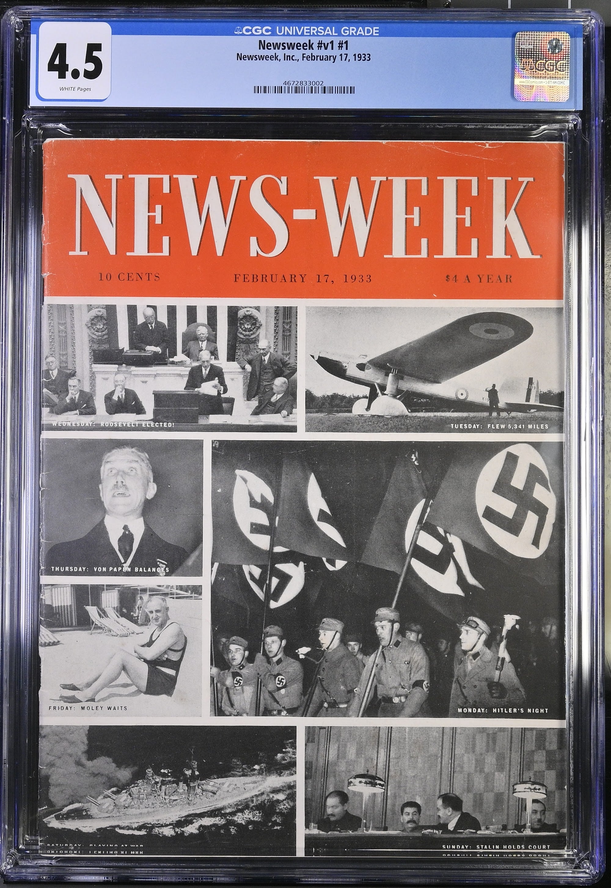 1933 Newsweek – CGC 4.5 Newsstand