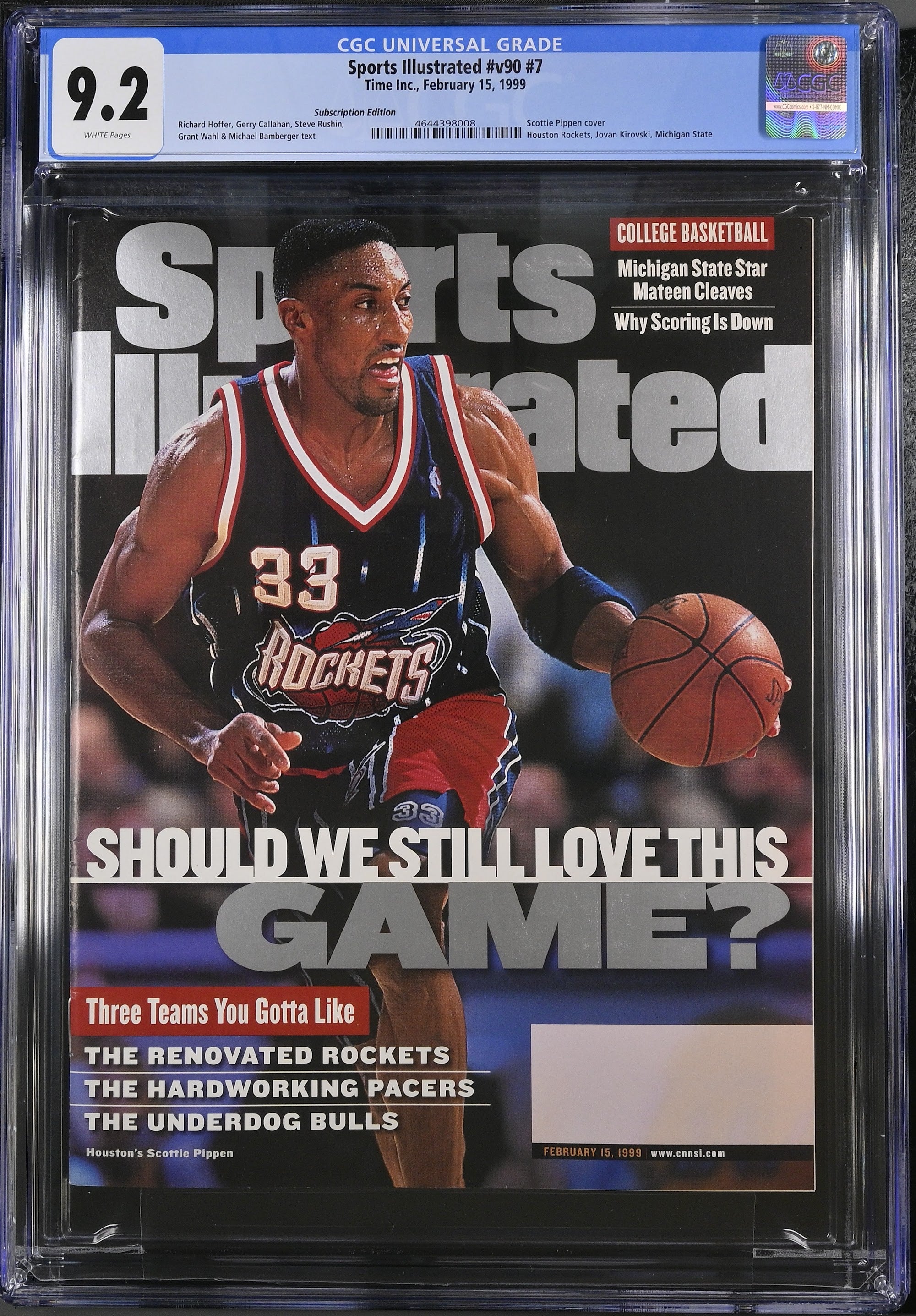 1999 Scottie Pippen Sports Illustrated Top Pop – CGC 9.2