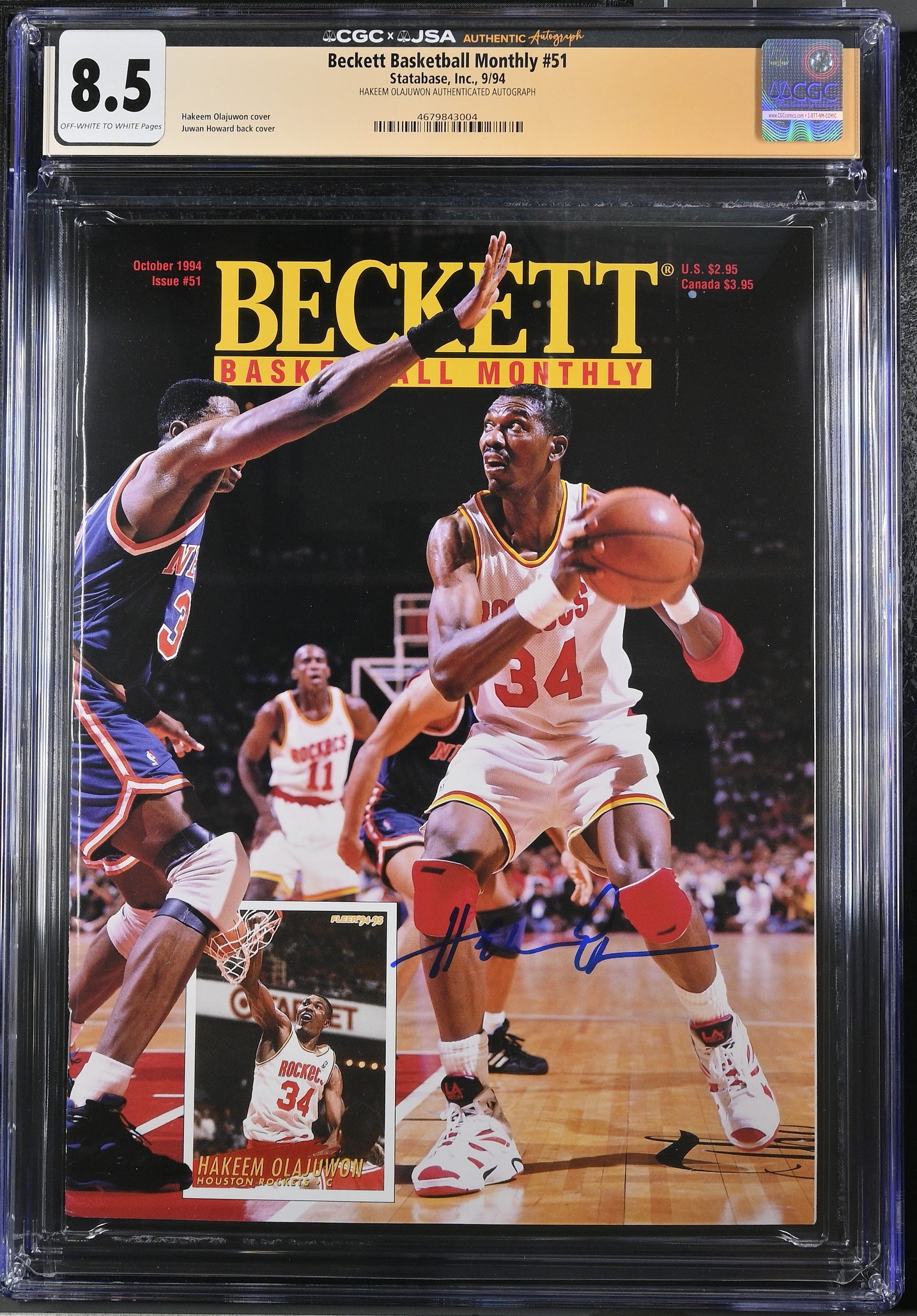 1994 Hakeem Olajuwon Beckett Autographed – CGC 8.5