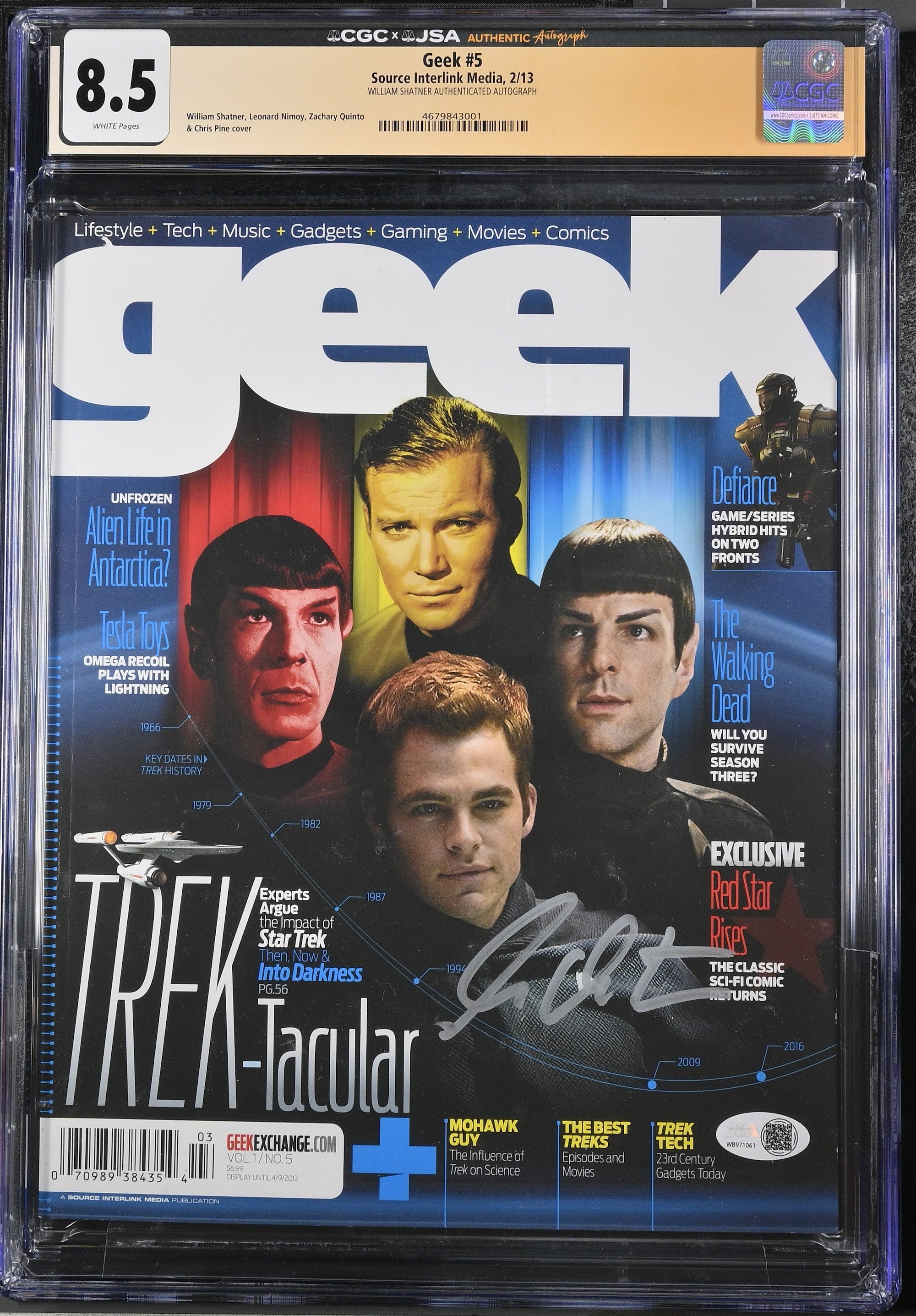 2013 William Shatner Autographed – CGC 8.5 Newsstand