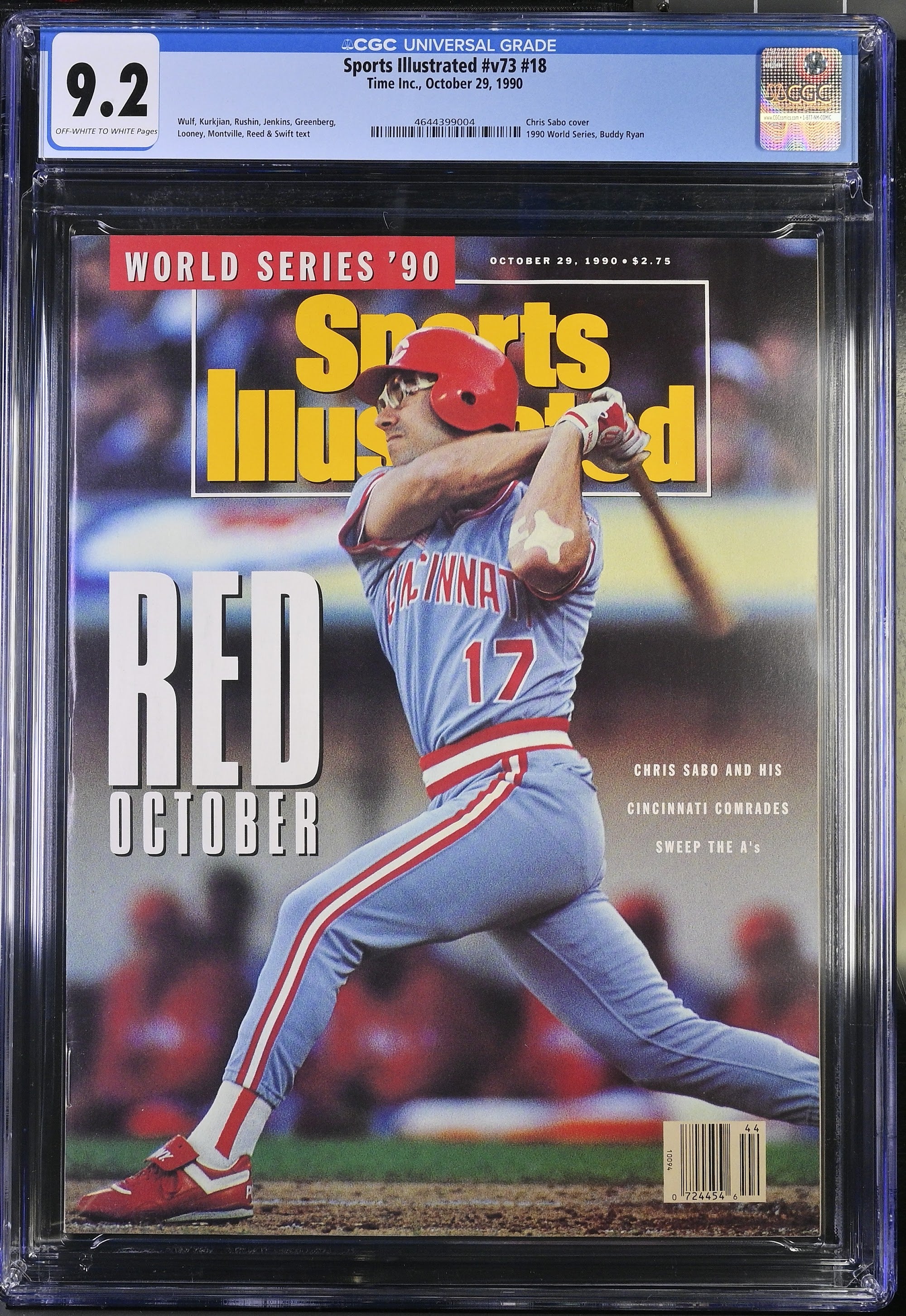 1990 Chris Sabo Sports Illustrated – CGC 9.2 Newsstand World Series '90