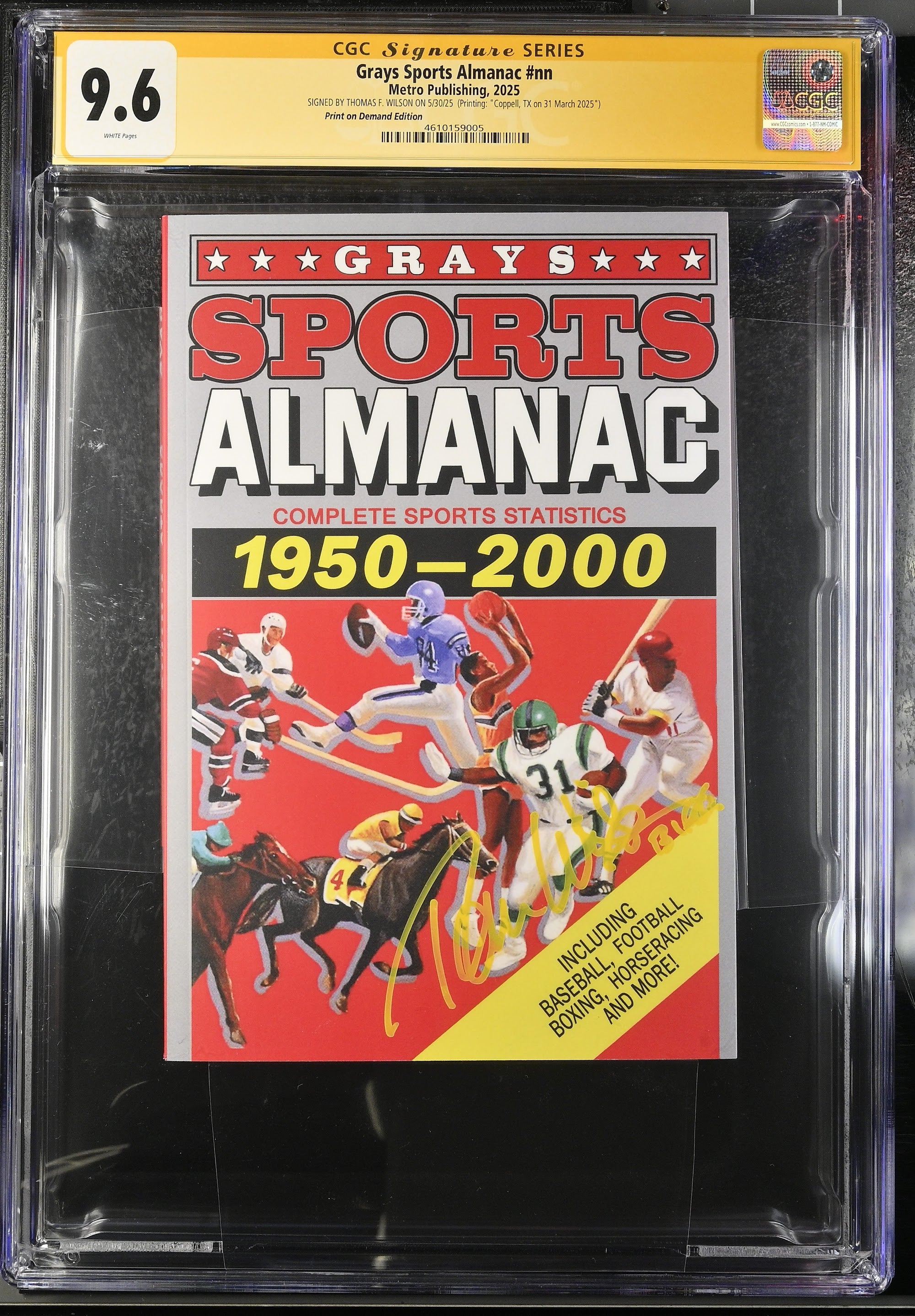 Thomas F. Wilson Gray's Sports Almanac Autographed – CGC 9.6 Signature Series