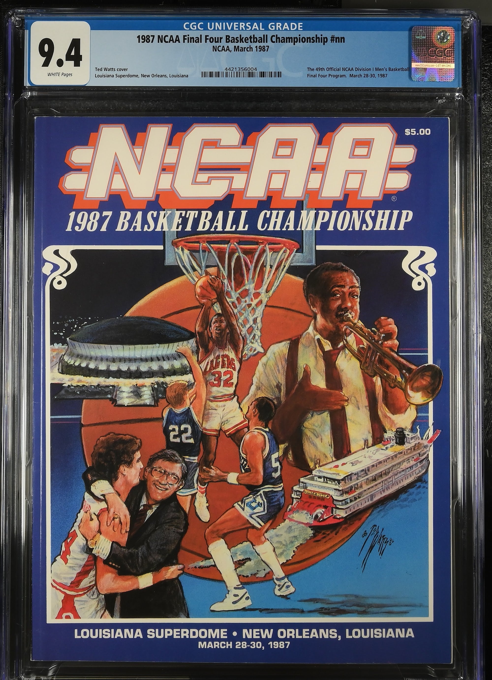 1987 Bob Knight NCAA Final Four Program Top Pop – CGC 9.4