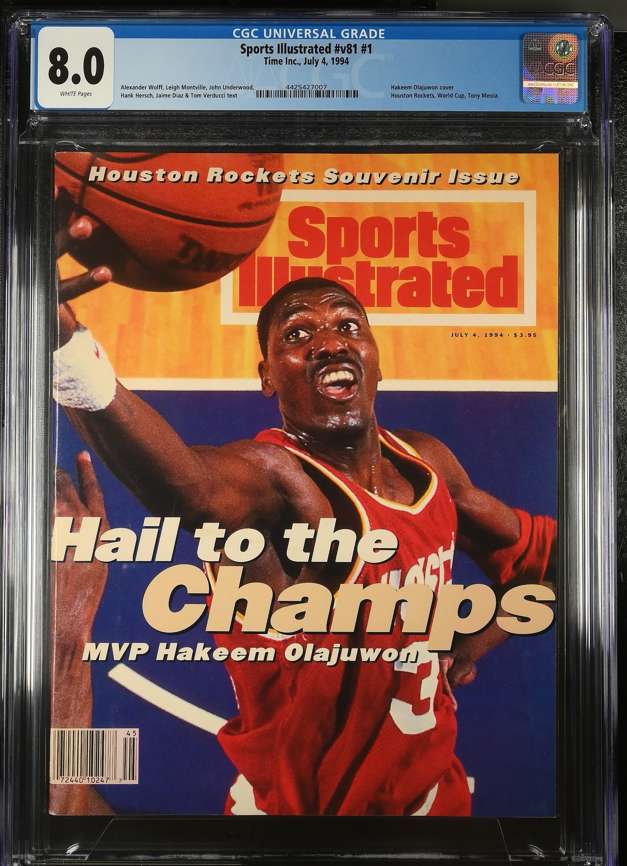 1994 Hakeem Olajuwon Sports Illustrated – CGC 8 Newsstand