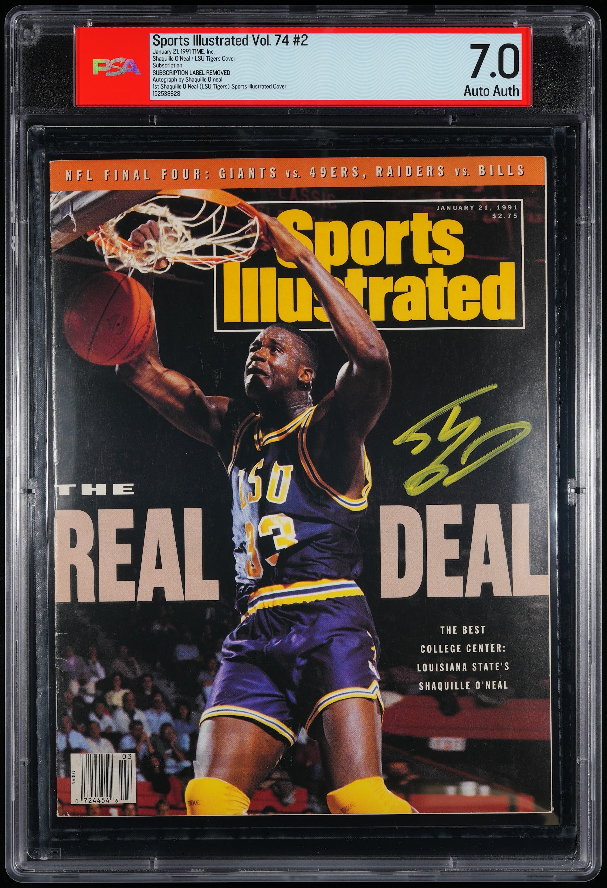 1991 Sports Illustrated 1st Cover Autographed – PSA 7 Subscription