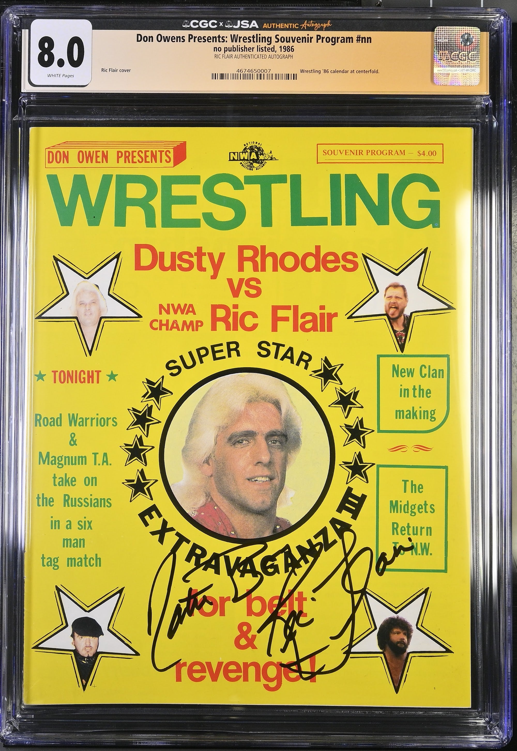 1986 Ric Flair NWA Wrestling Programs Autographed – CGC 8-thumbmail-1