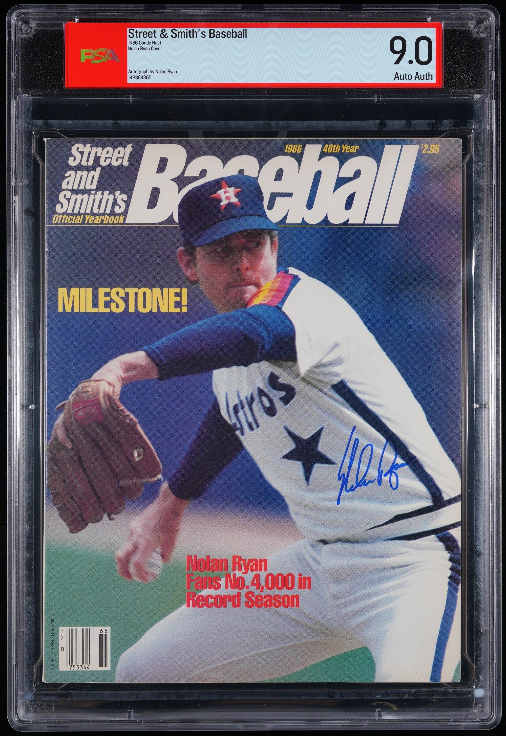 1986 Nolan Ryan Street & Smith's Autographed – PSA 9