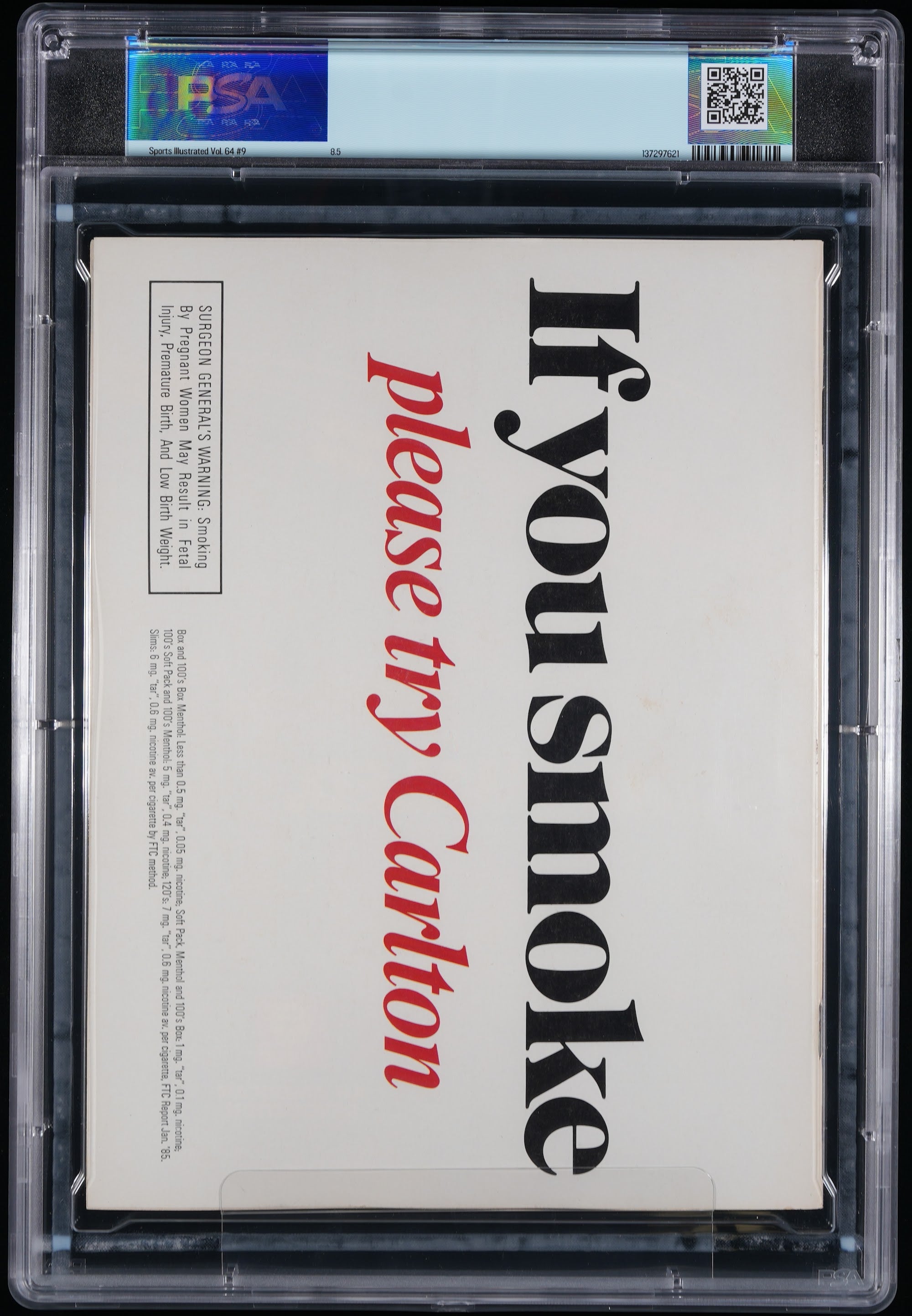 1986 Larry Bird Sports Illustrated Autographed – PSA 8.5 Newsstand