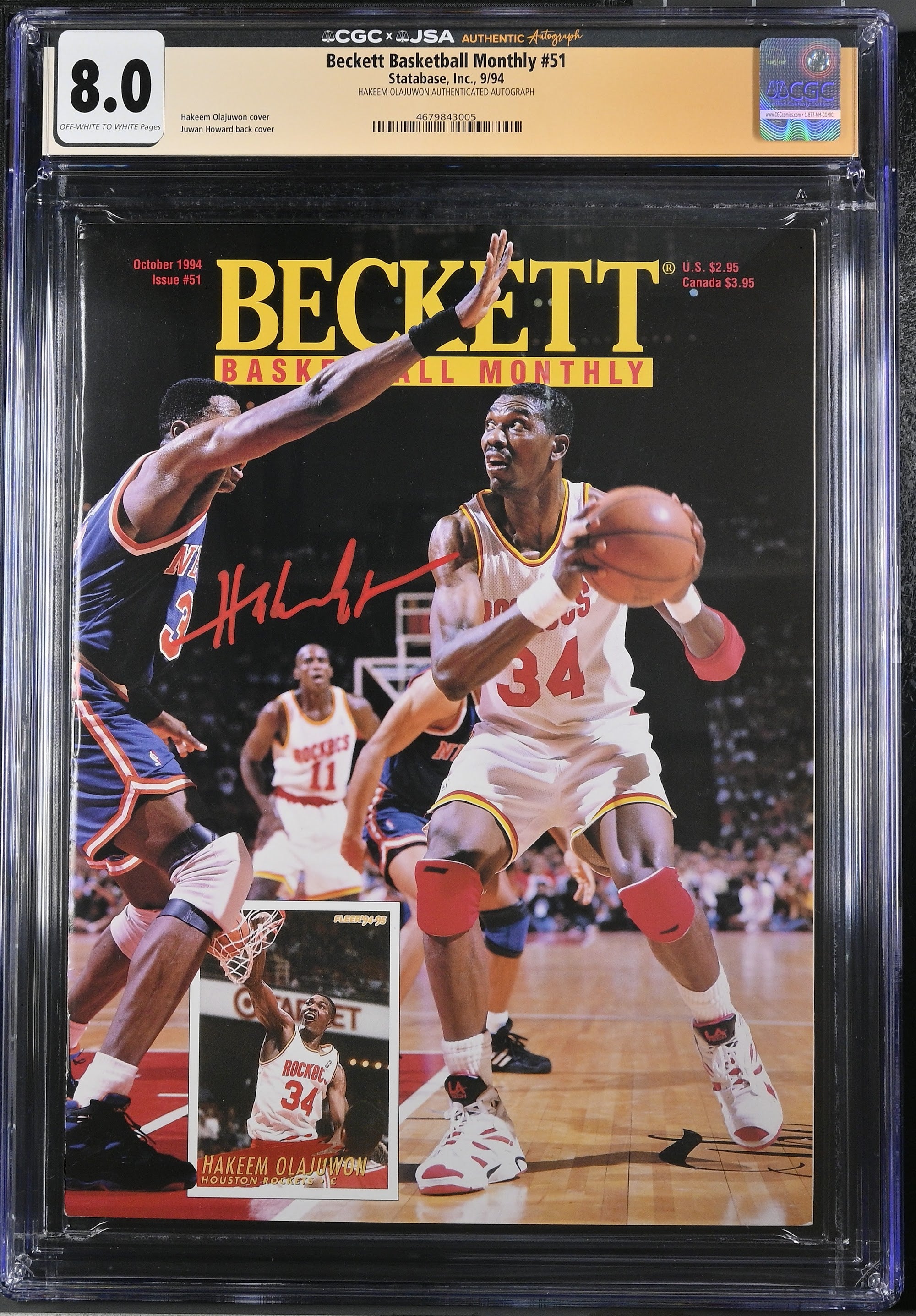 1994 Hakeem Olajuwon Beckett Autographed – CGC 8