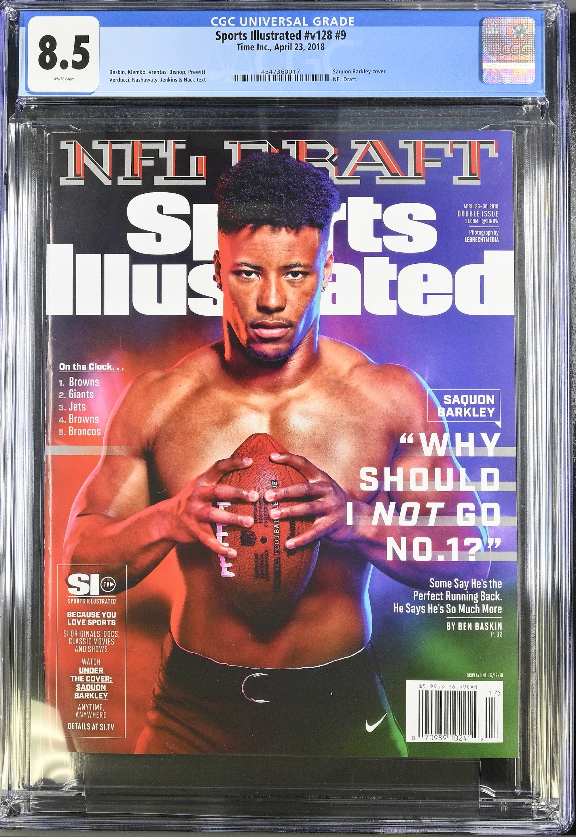2018 Saquon Barkley Sports Illustrated NFL Draft – CGC 8.5 Newsstand
