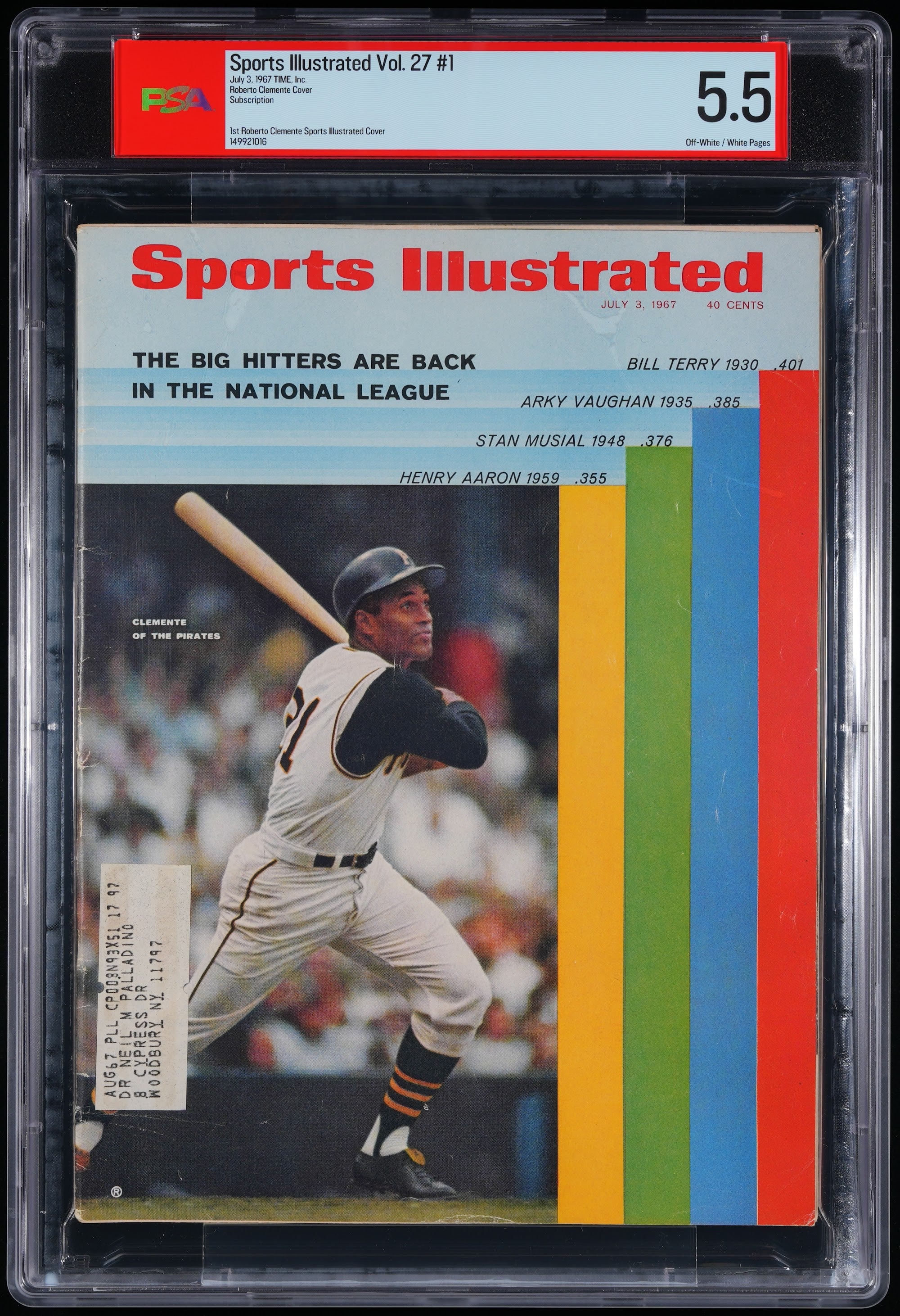 1967 Sports Illustrated 1st Cover – PSA 5.5