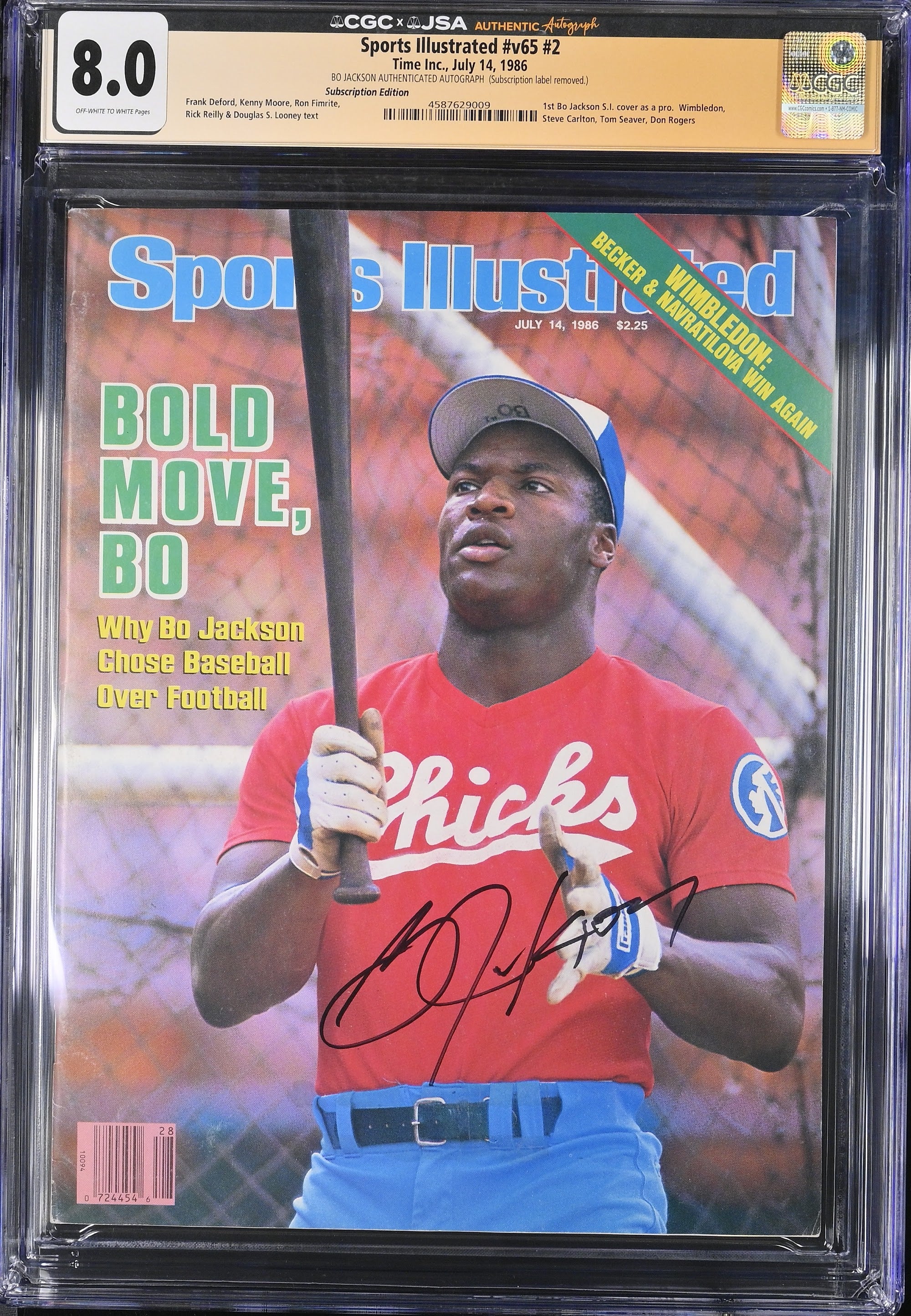 1986 Bo Jackson Sports Illustrated Autographed – CGC 8