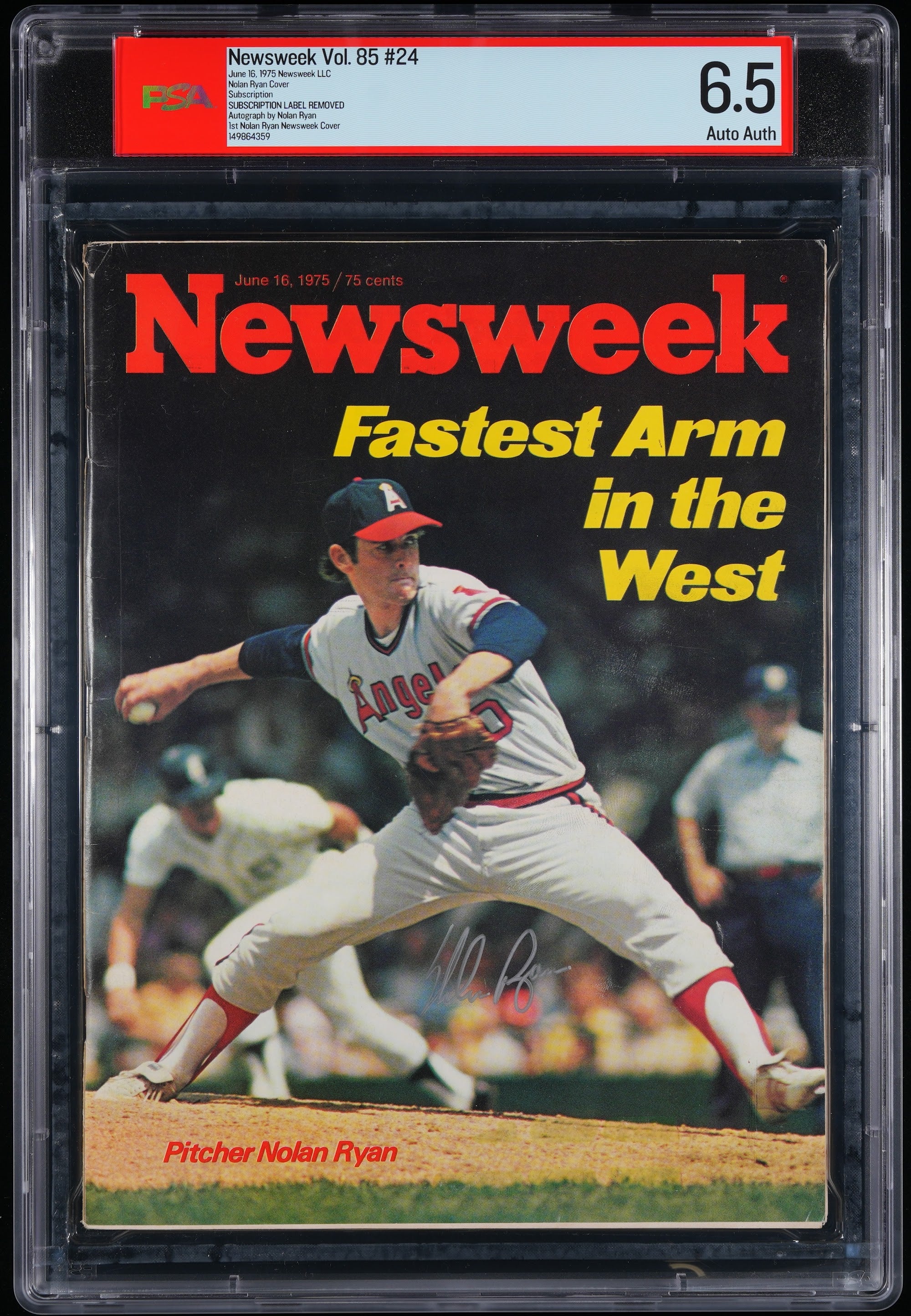 1975 Nolan Ryan Newsweek Autographed – PSA 6.5 Subscription