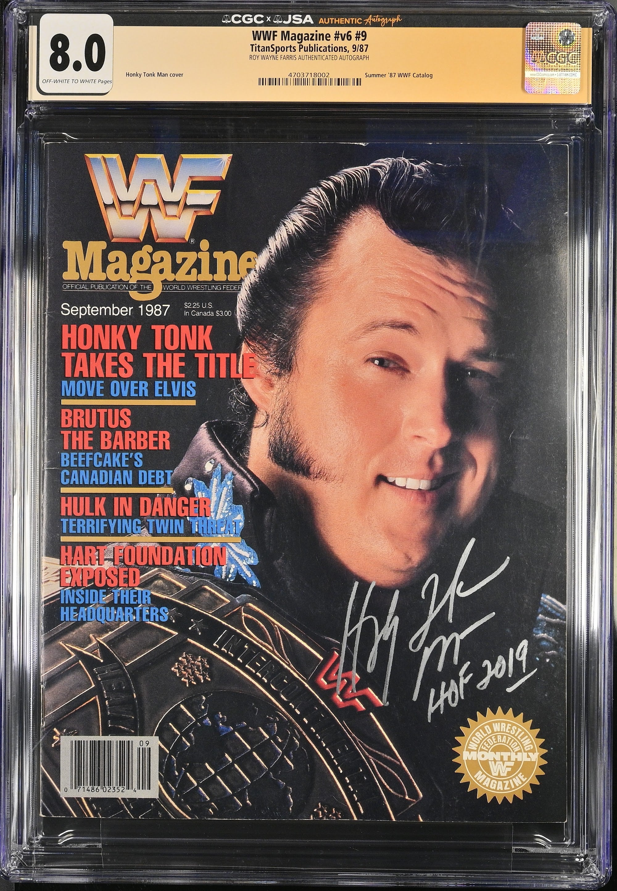 1987 WWF Magazine Autographed Top Pop – CGC 8