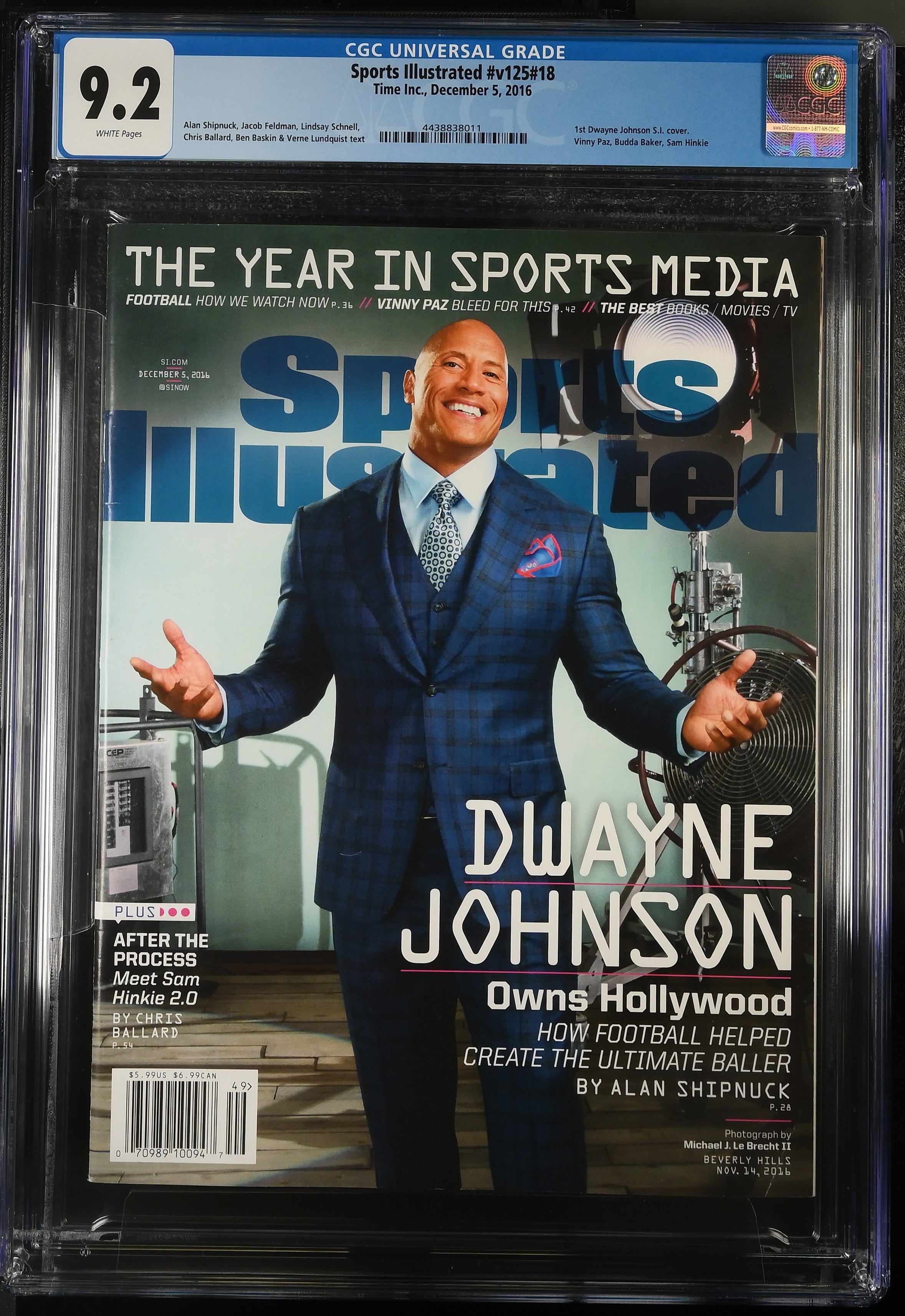 2016 Dwayne Johnson Sports Illustrated 1st Cover – CGC 9.2