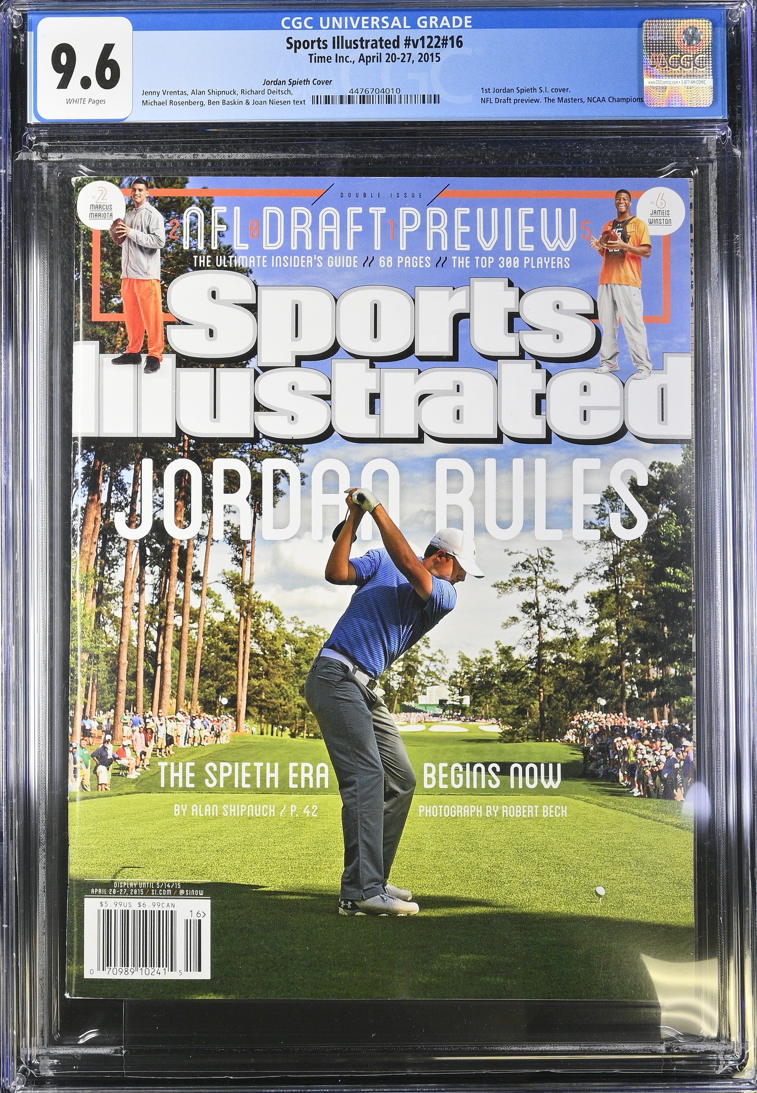 2015 Jordan Spieth Sports Illustrated 1st Cover Top Pop – CGC 9.6 Newsstand