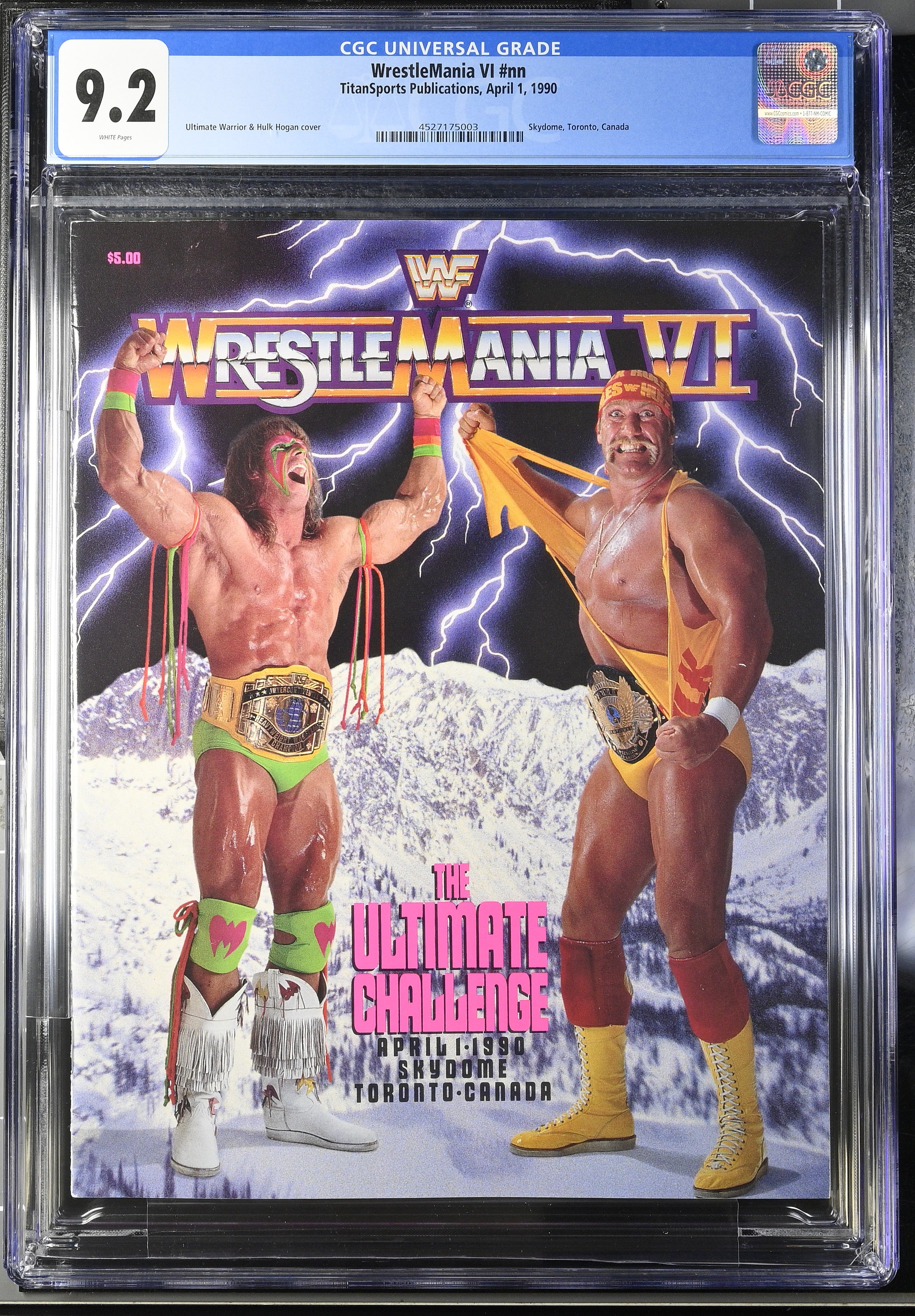 1990 Ultimate Warrior & Hulk Hogan WrestleMania VI Program – CGC 9.2