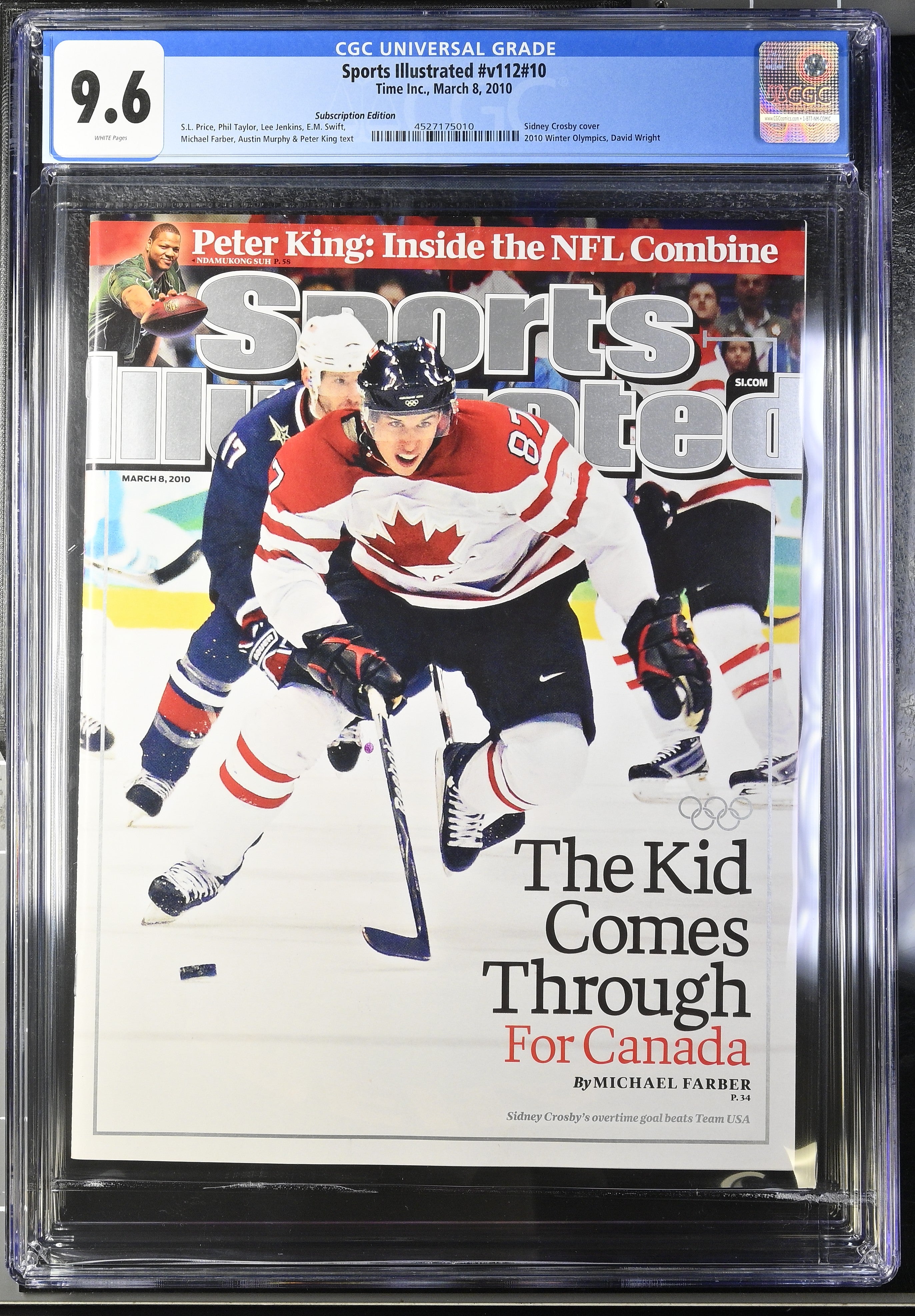 2010 Sidney Crosby Sports Illustrated – CGC 9.6 - 2010 Winter Olympics