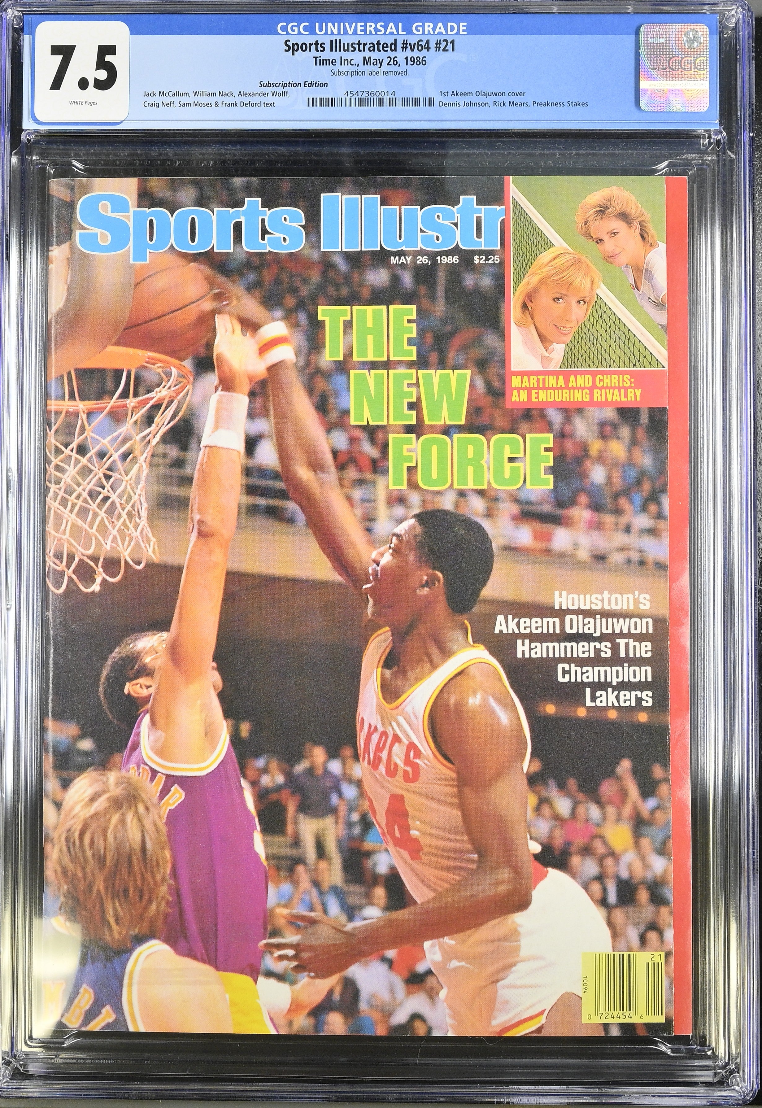 1986 Hakeem Olajuwon Sports Illustrated 1st Cover – CGC 7.5 Subscription