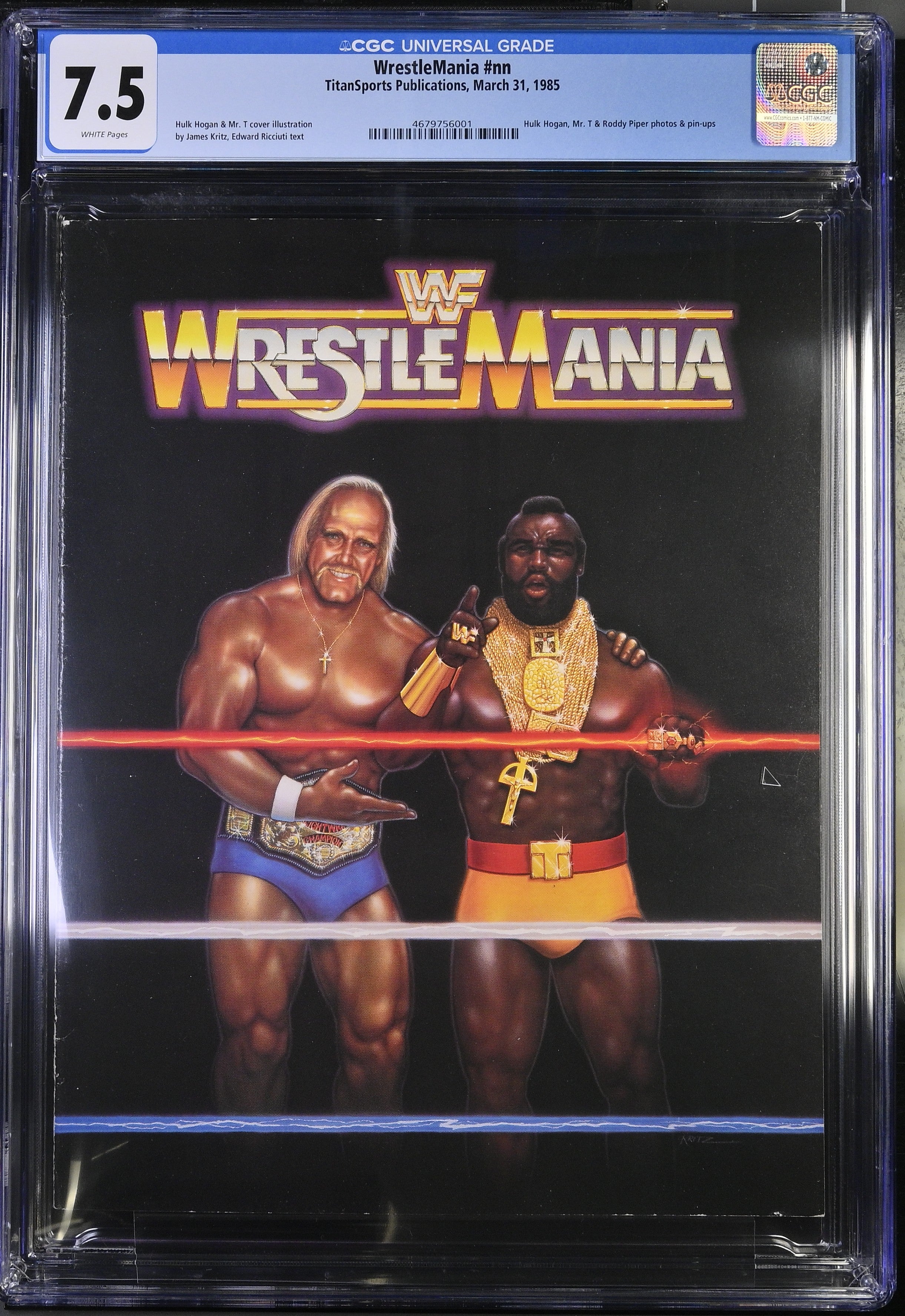 1985 Hulk Hogan & Mr. T WrestleMania Program – CGC 7.5-thumbmail-1